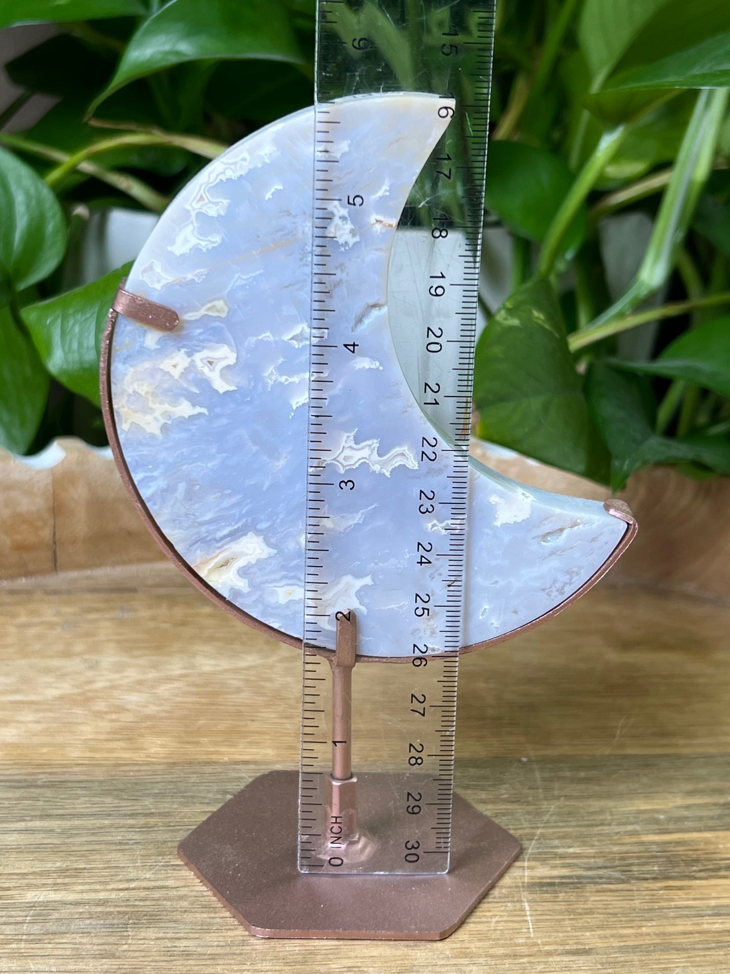 Winter Plume Agate Moon