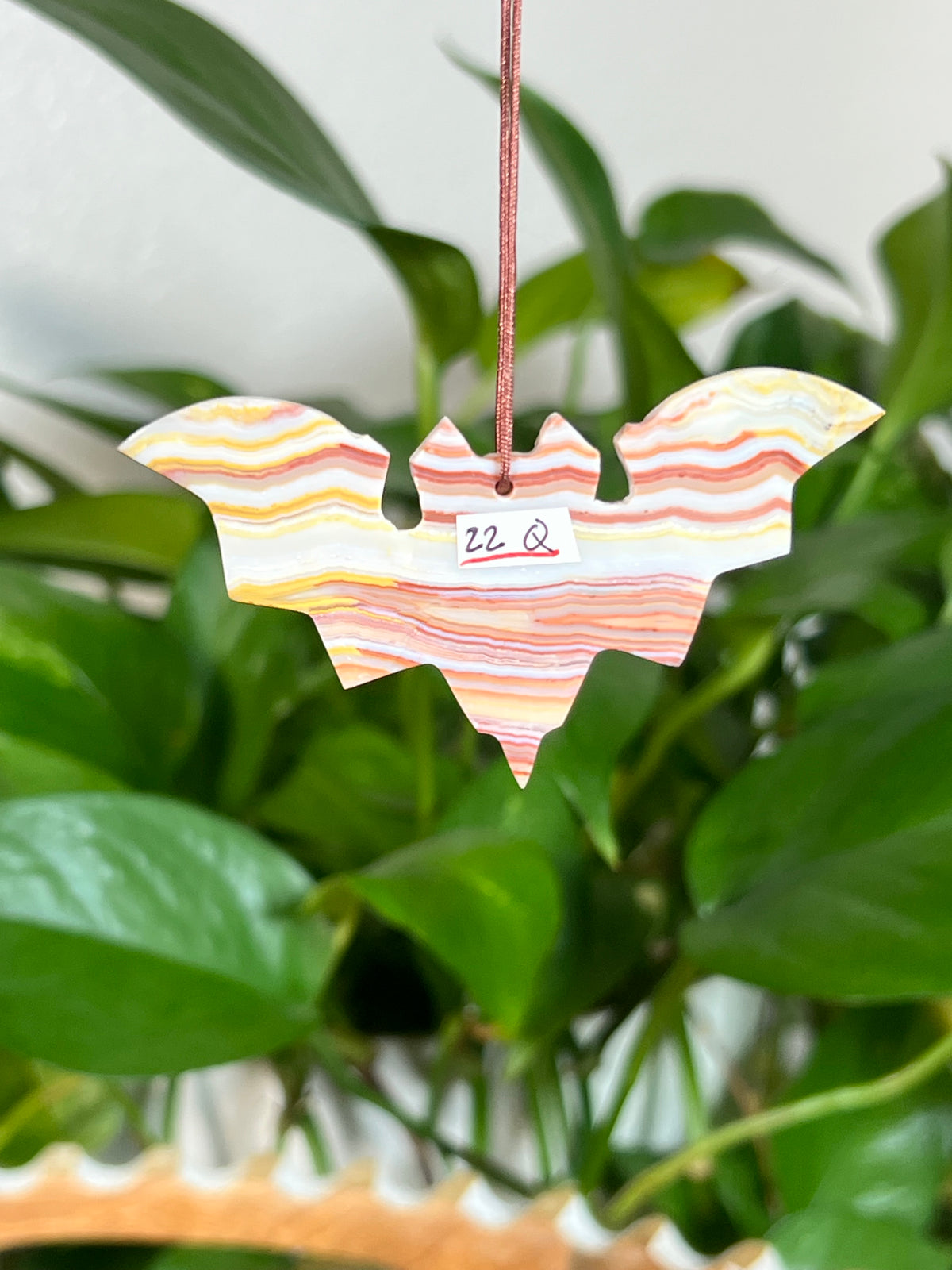 Crazy Lace Agate Bat Ornaments