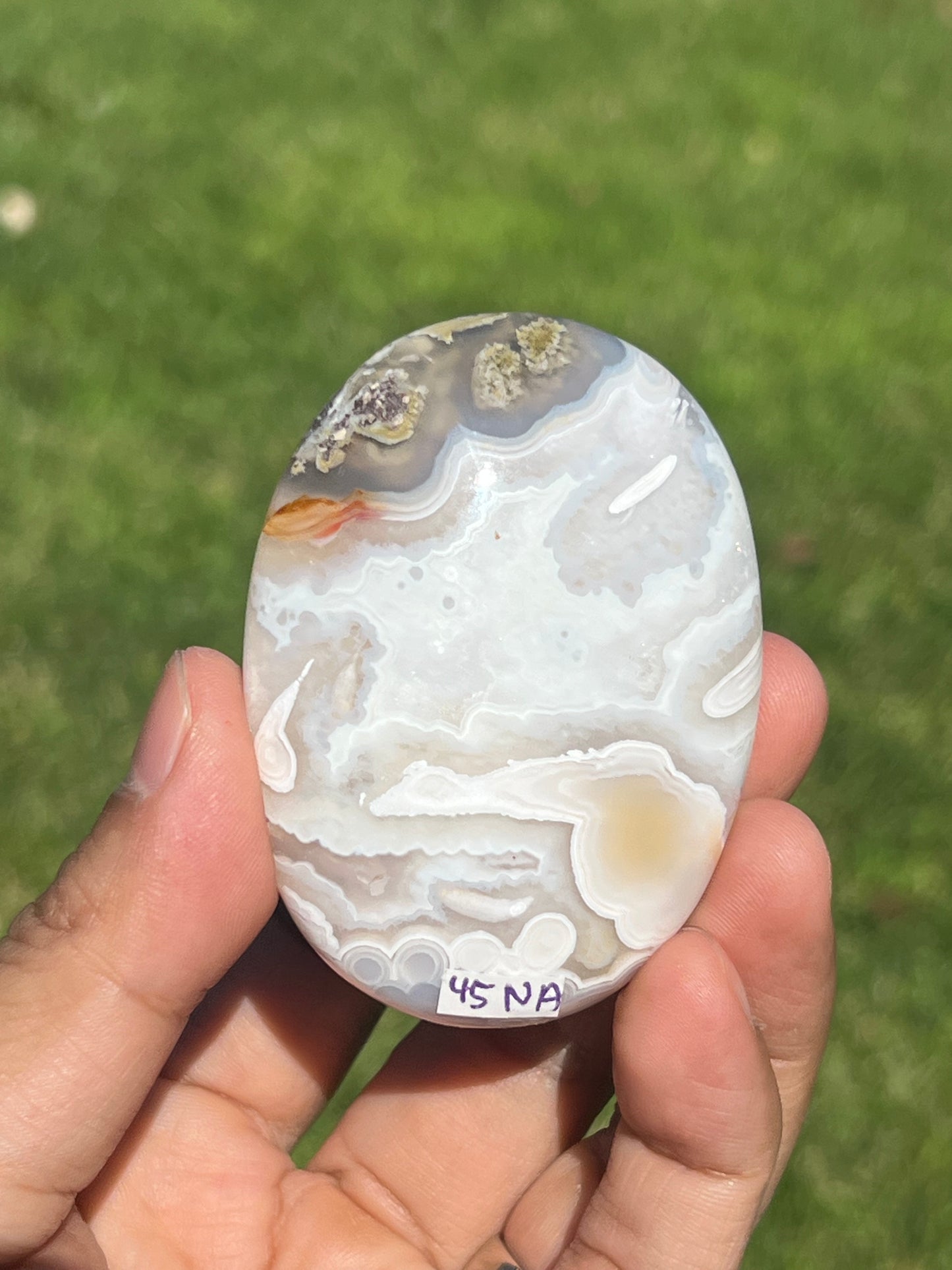 Scenic Moss Agate Palmstone NA