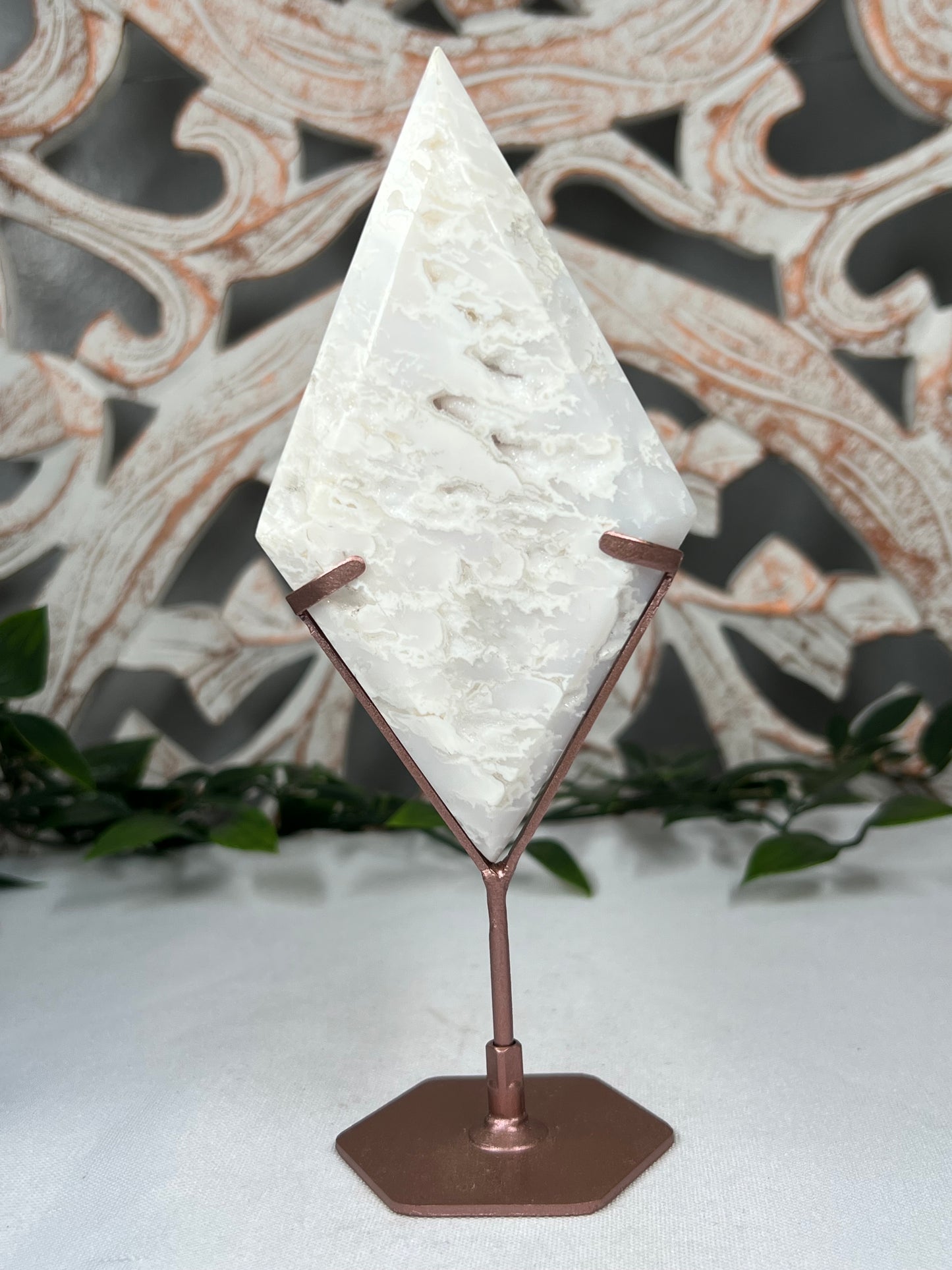 White Plume Agate Diamond