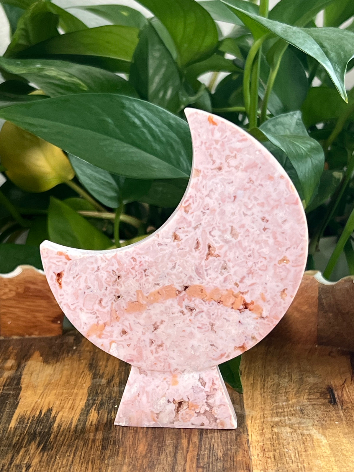 Pink Carnelian Self Standing Moons