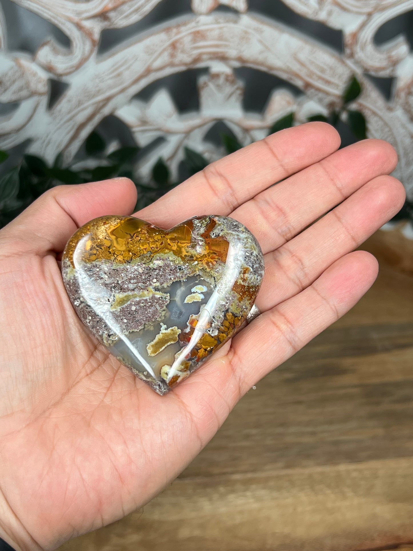 Scenic Moss Agate Heart