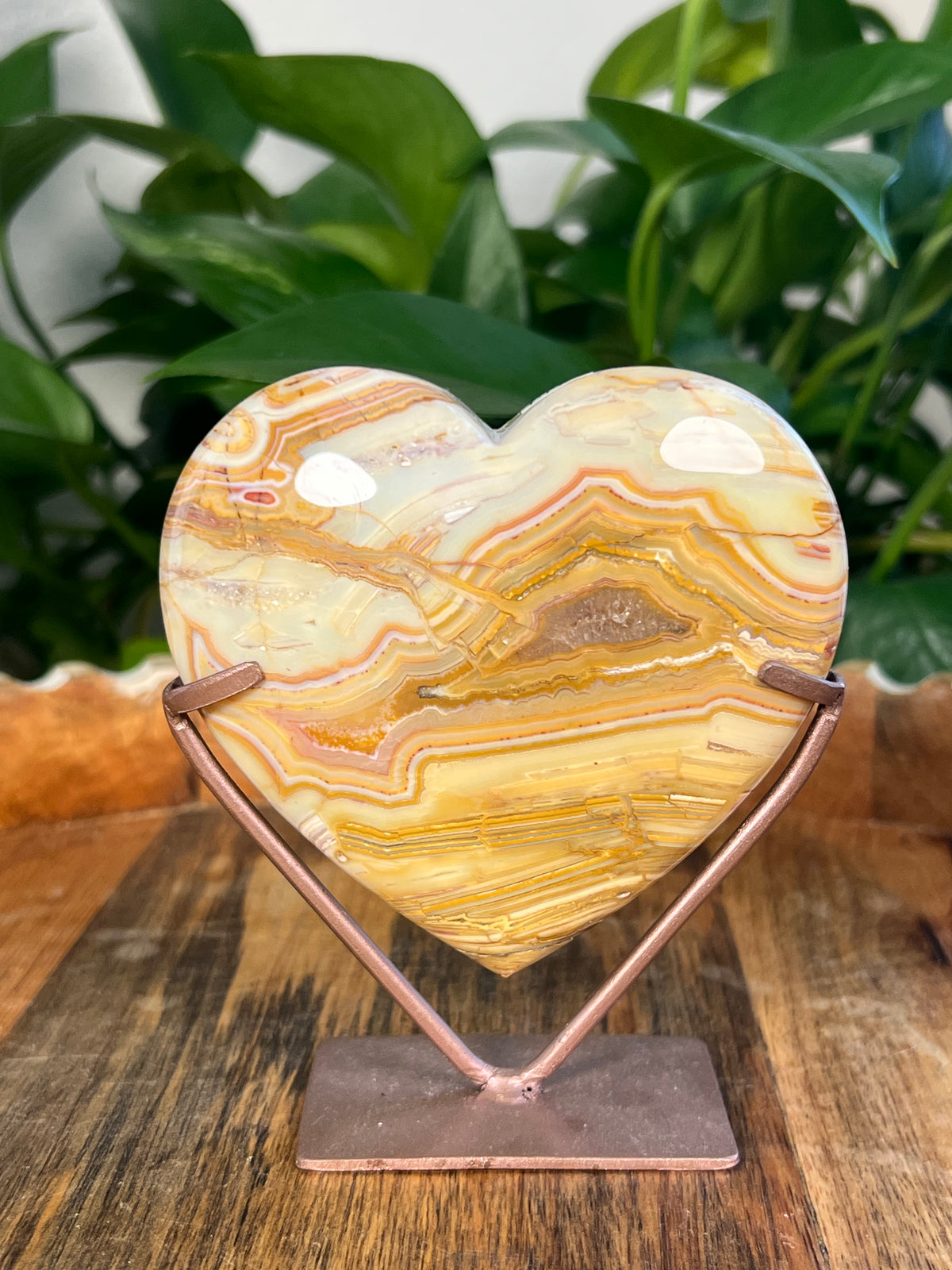 Crazy Lace Agate Heart: XS