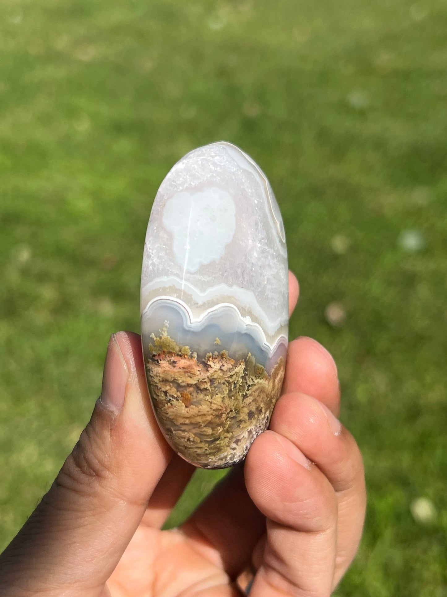Scenic Moss Agate Palmstone BQ