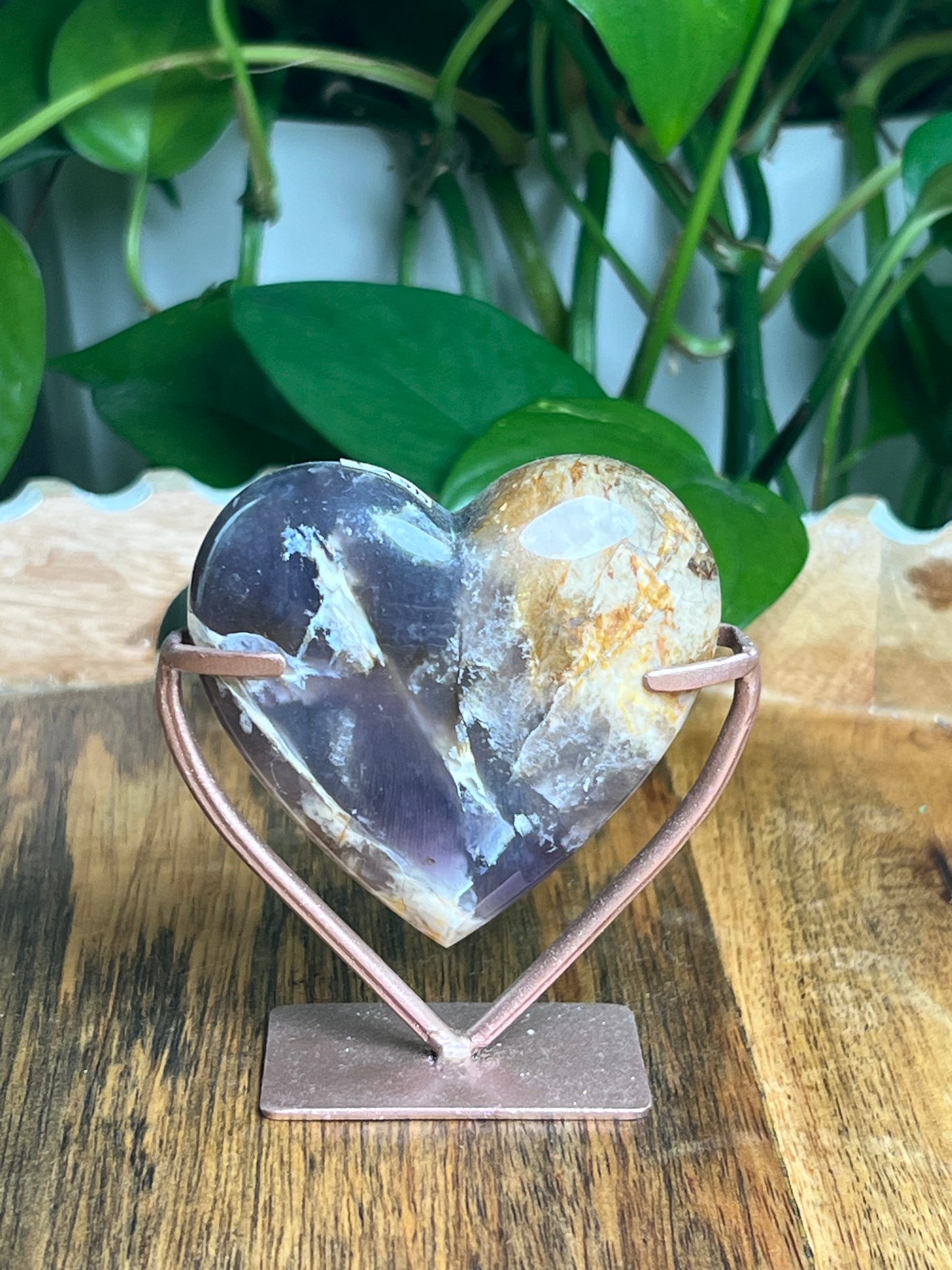 Purple Chalcedony Heart: Ki