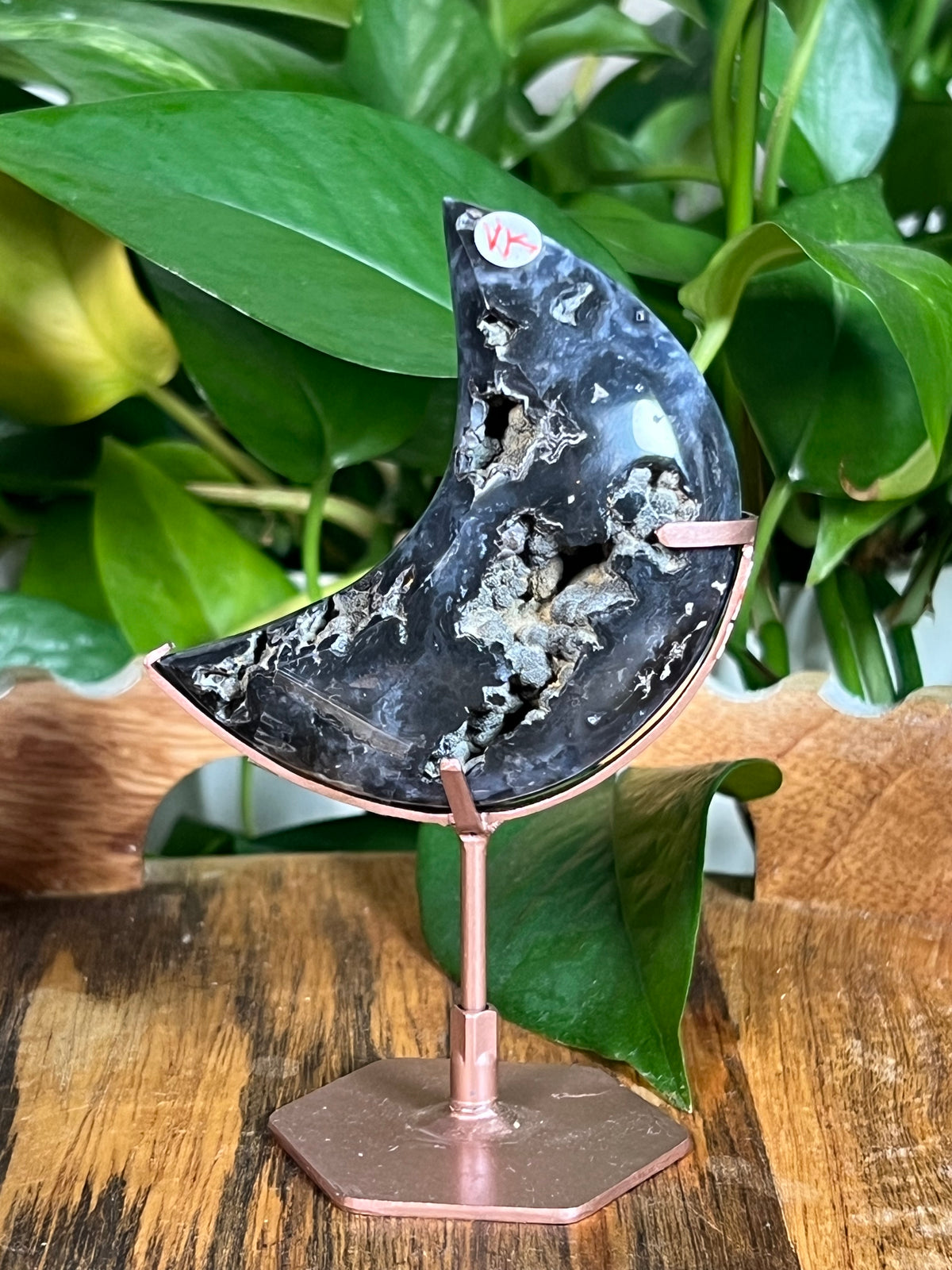 Blue Plume Agate Mini Puffy Moons