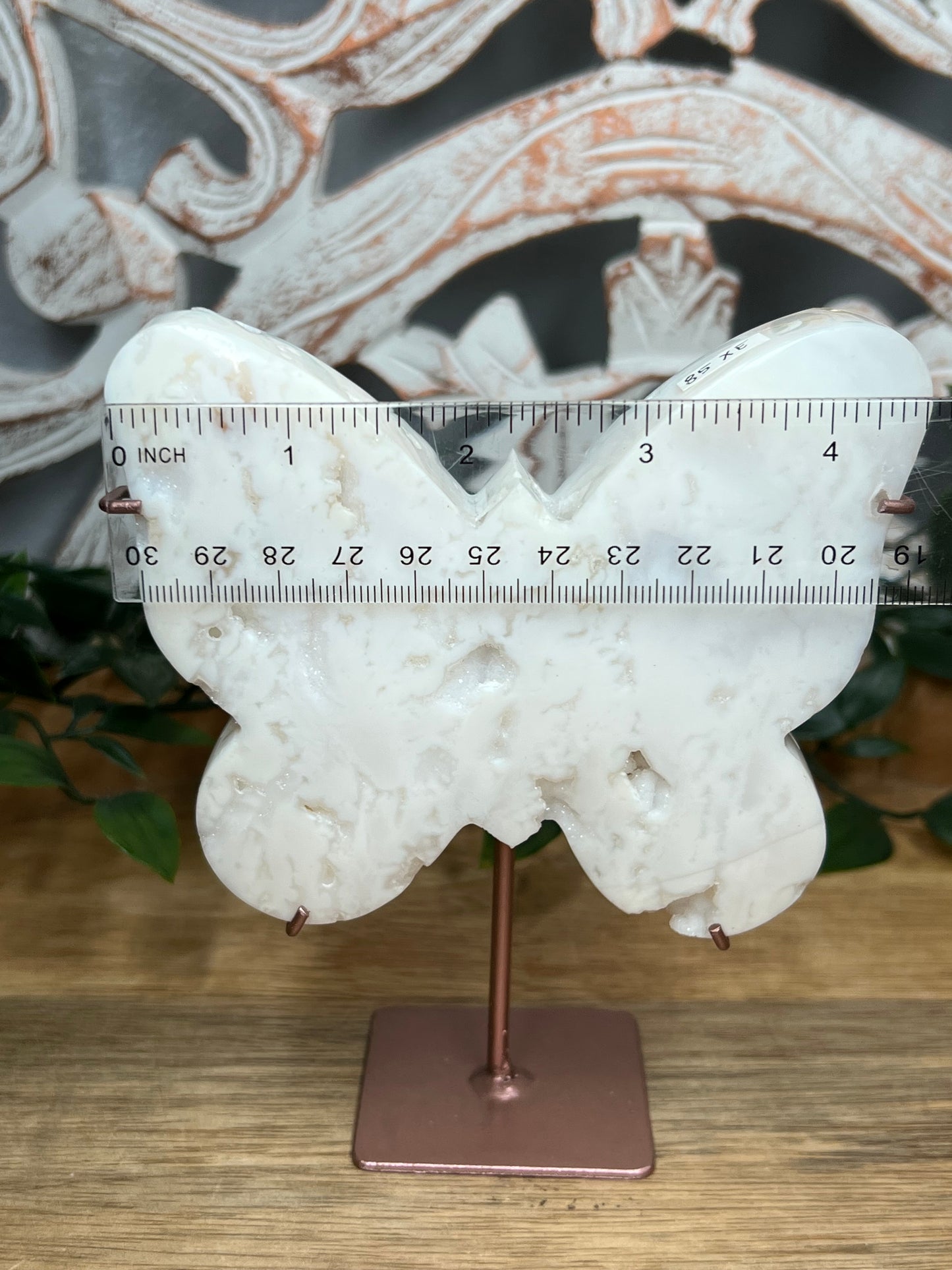 White Plume Agate Butterfly