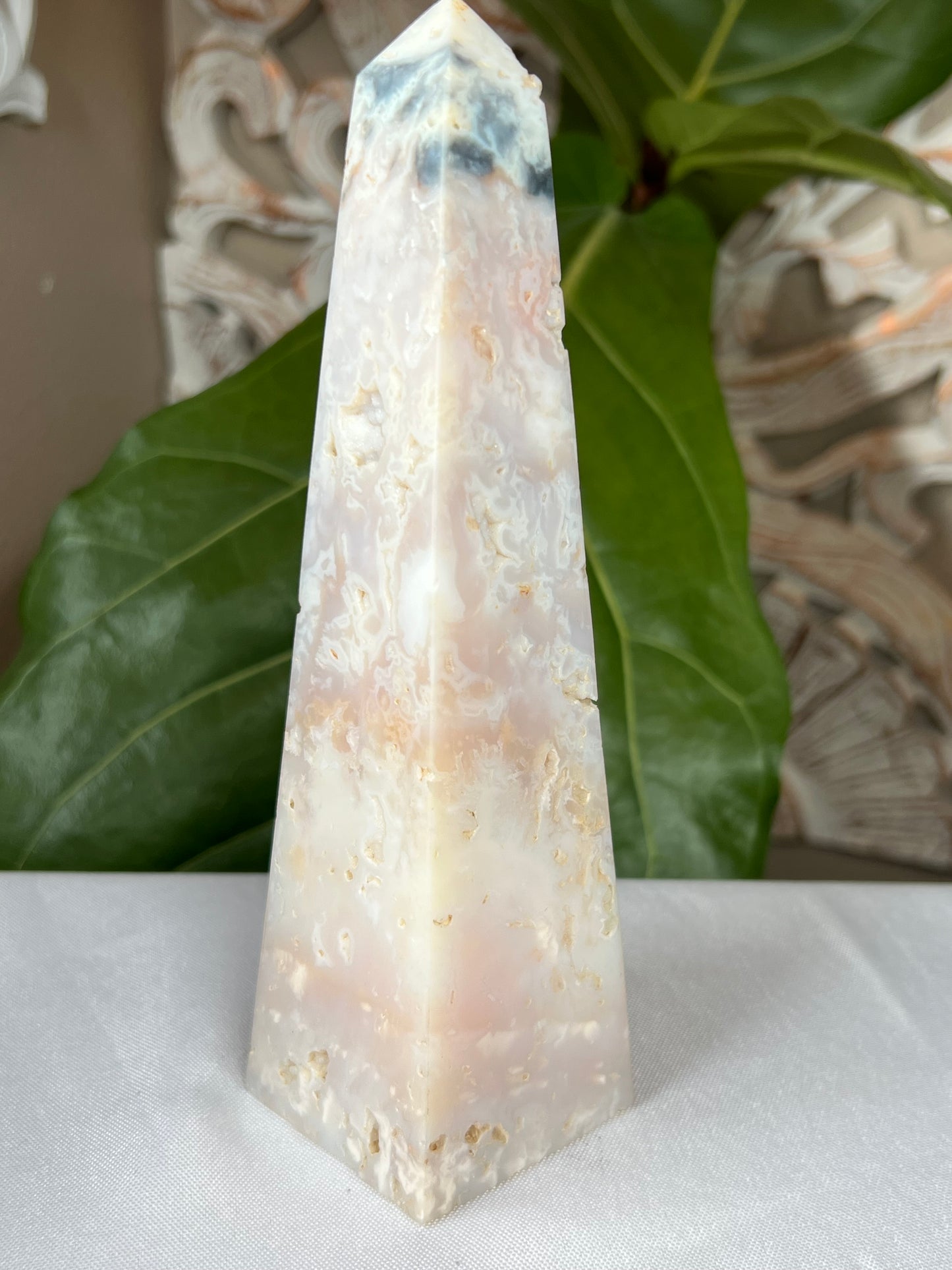 Rainbow Plume Agate Tower