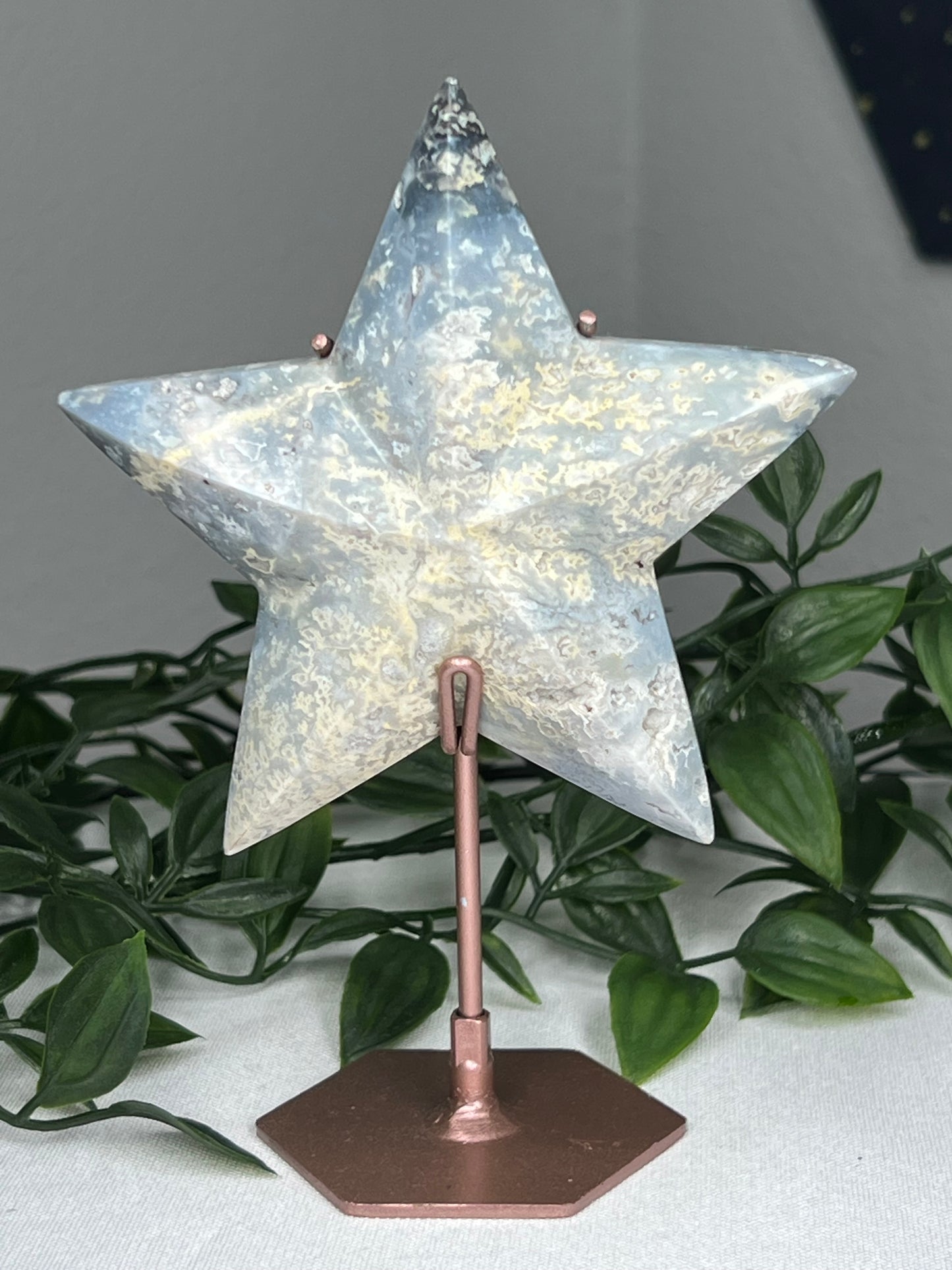 Blue Plume Agate Star