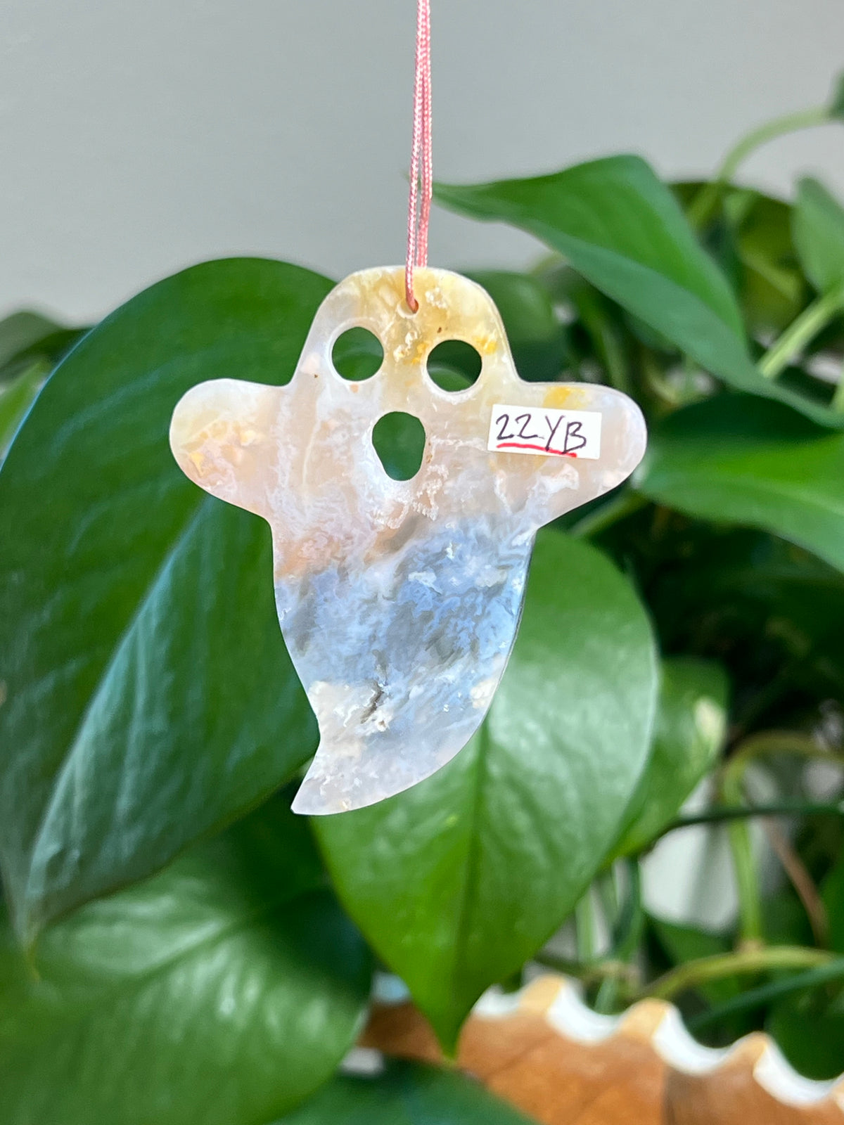 Rainbow Plume Agate Ghost Ornaments