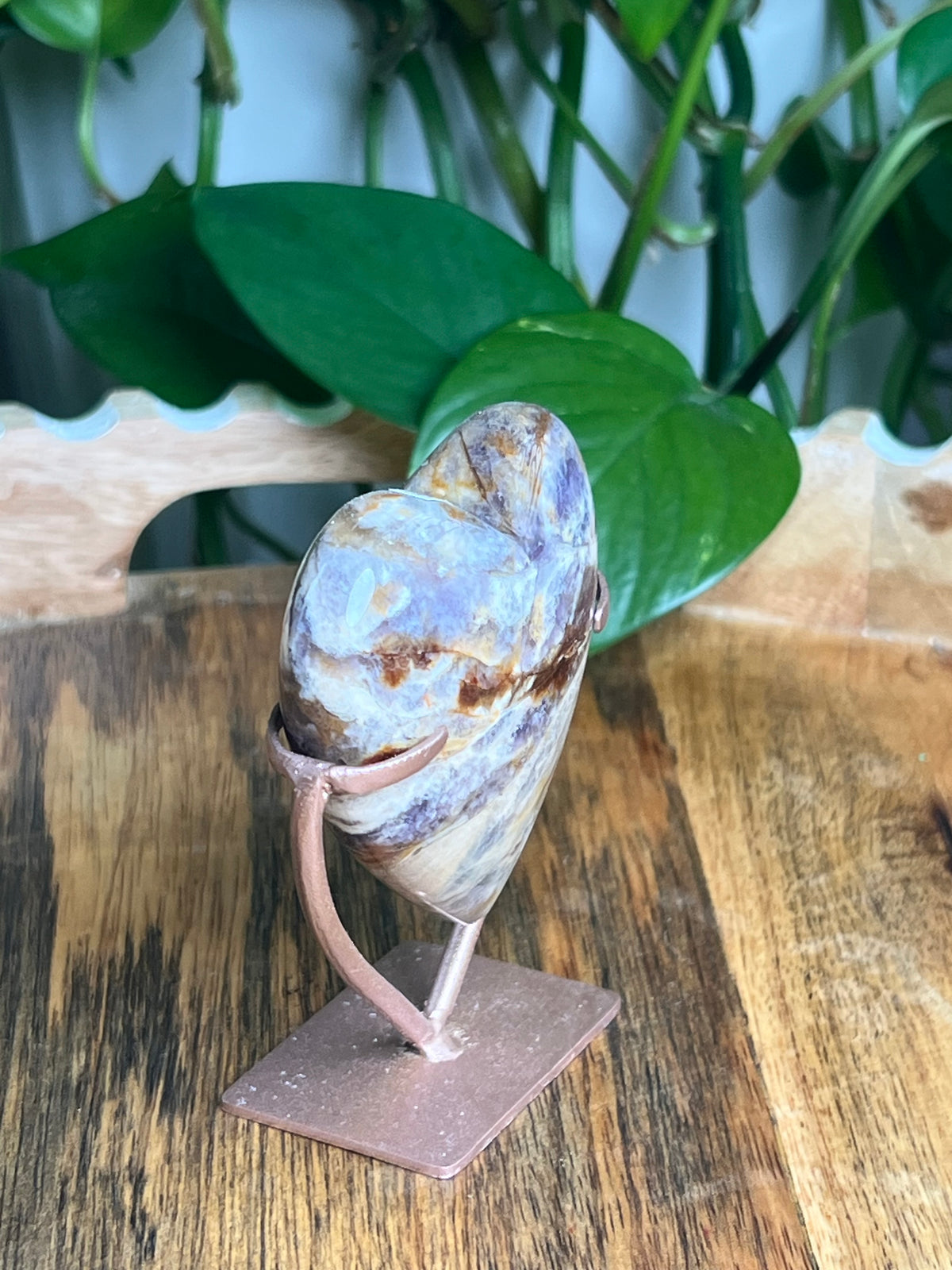 Purple Chalcedony Heart: AB