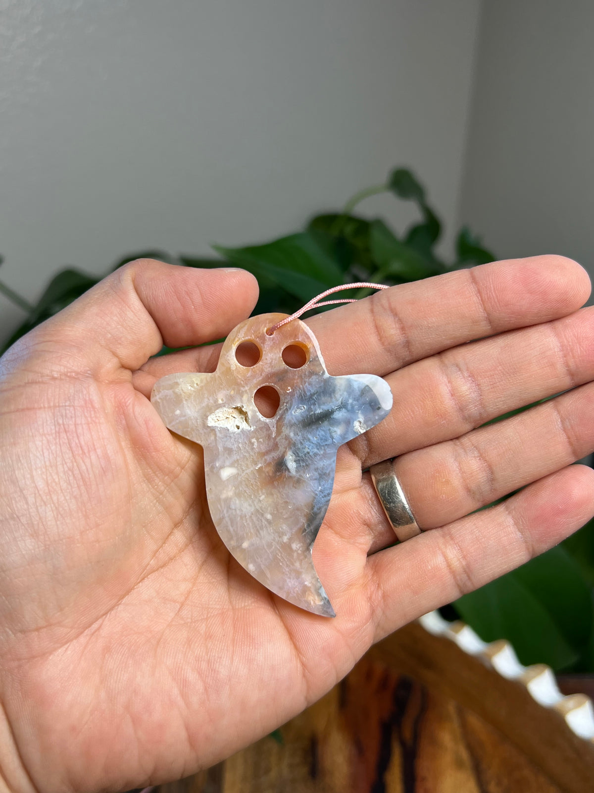 Rainbow Plume Agate Ghost Ornaments