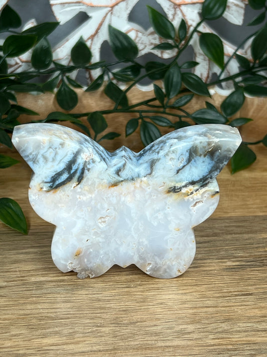 Rainbow Plume Agate Butterfly