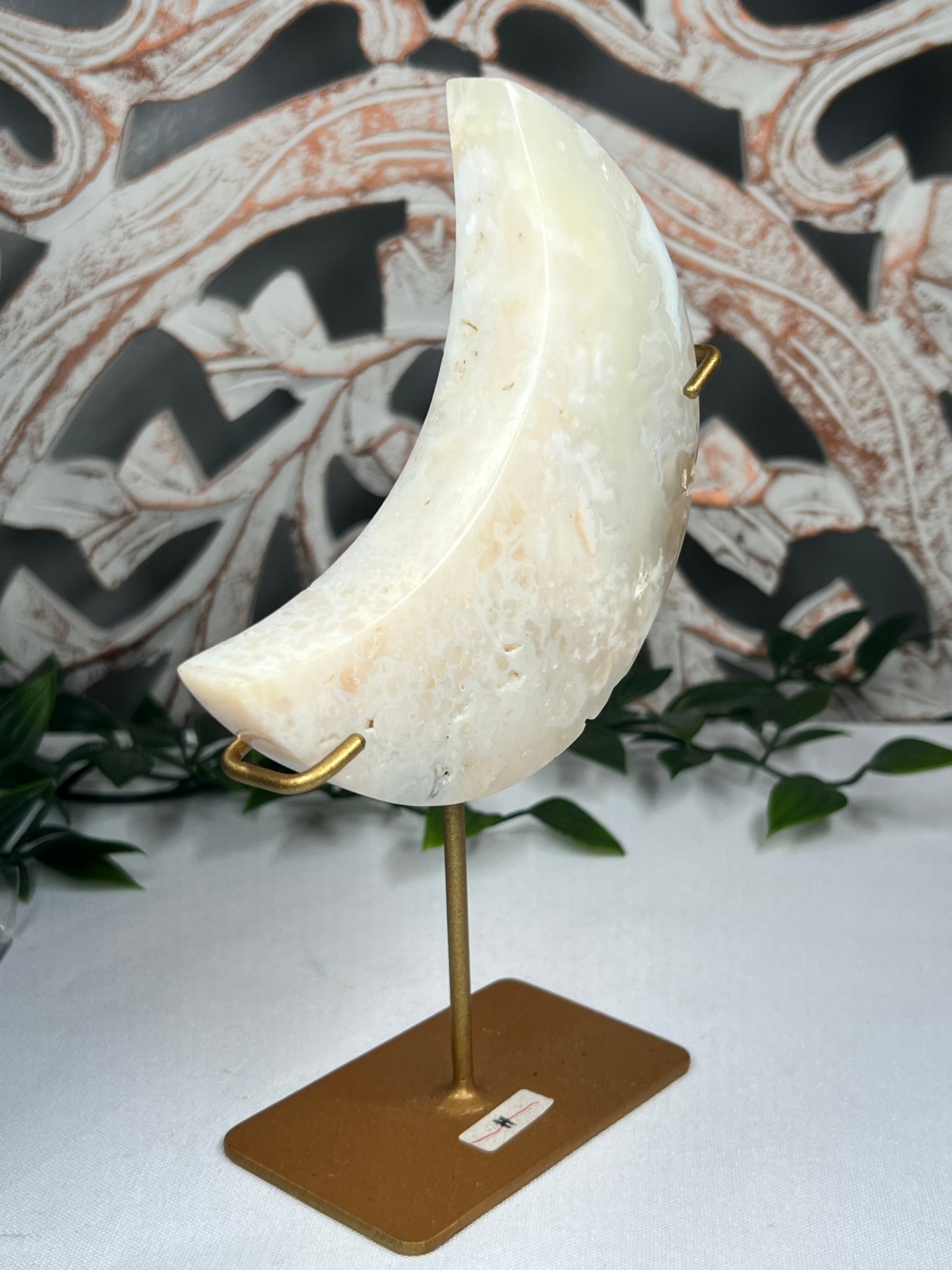 White Plume Agate Moon