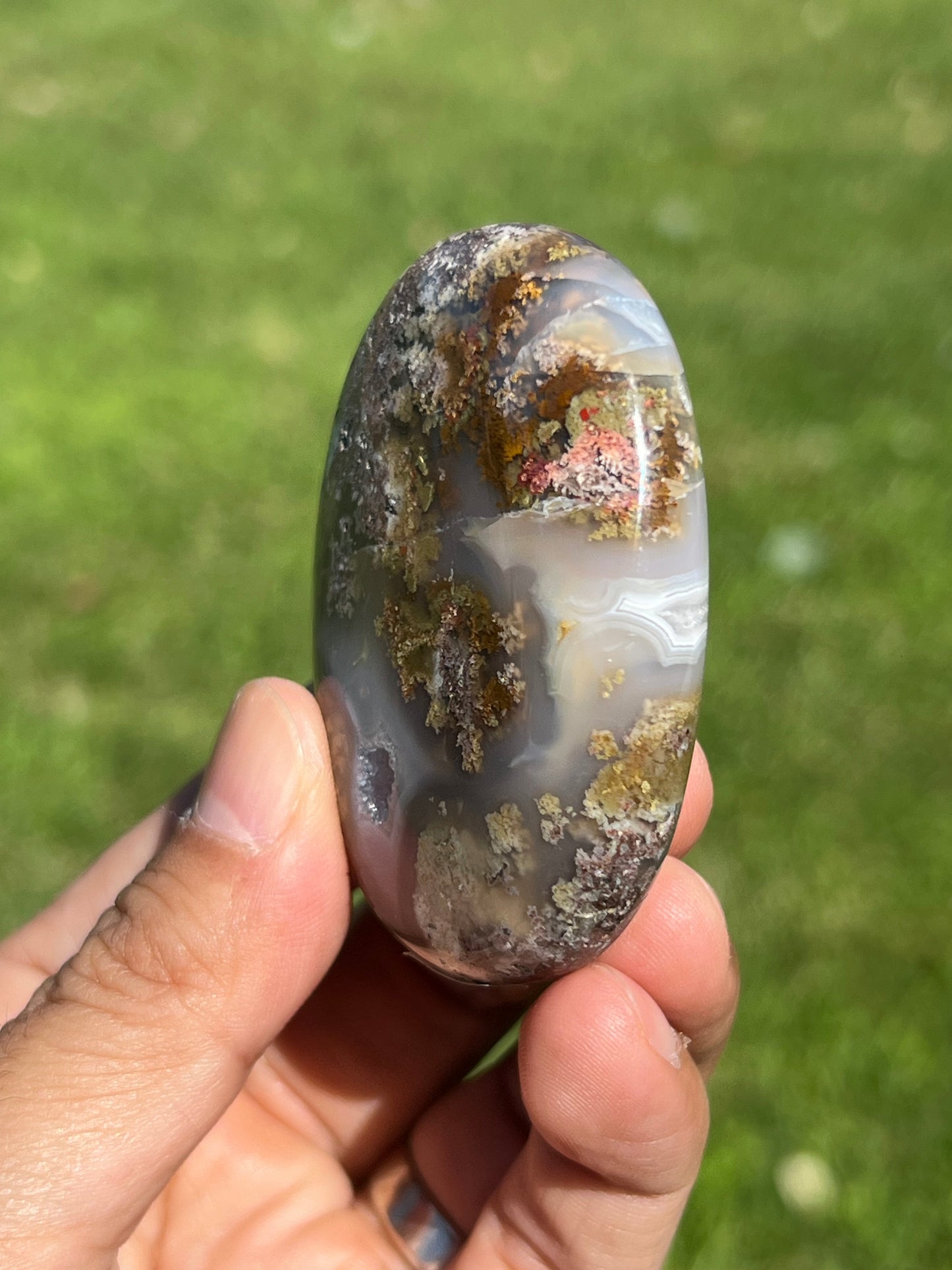 Scenic Moss Agate Palmstone FA