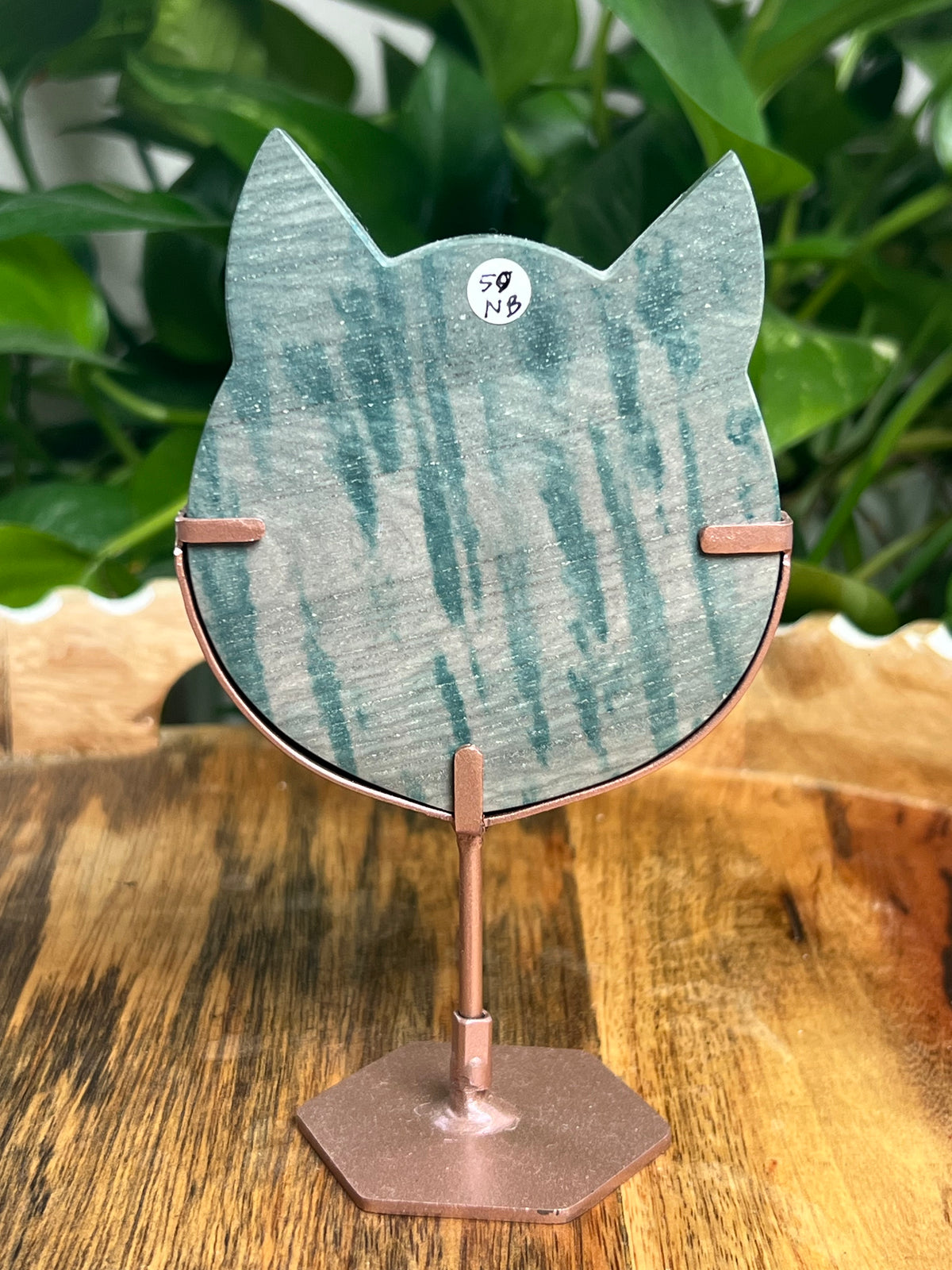 Blue Green Jasper Cat Head: NB