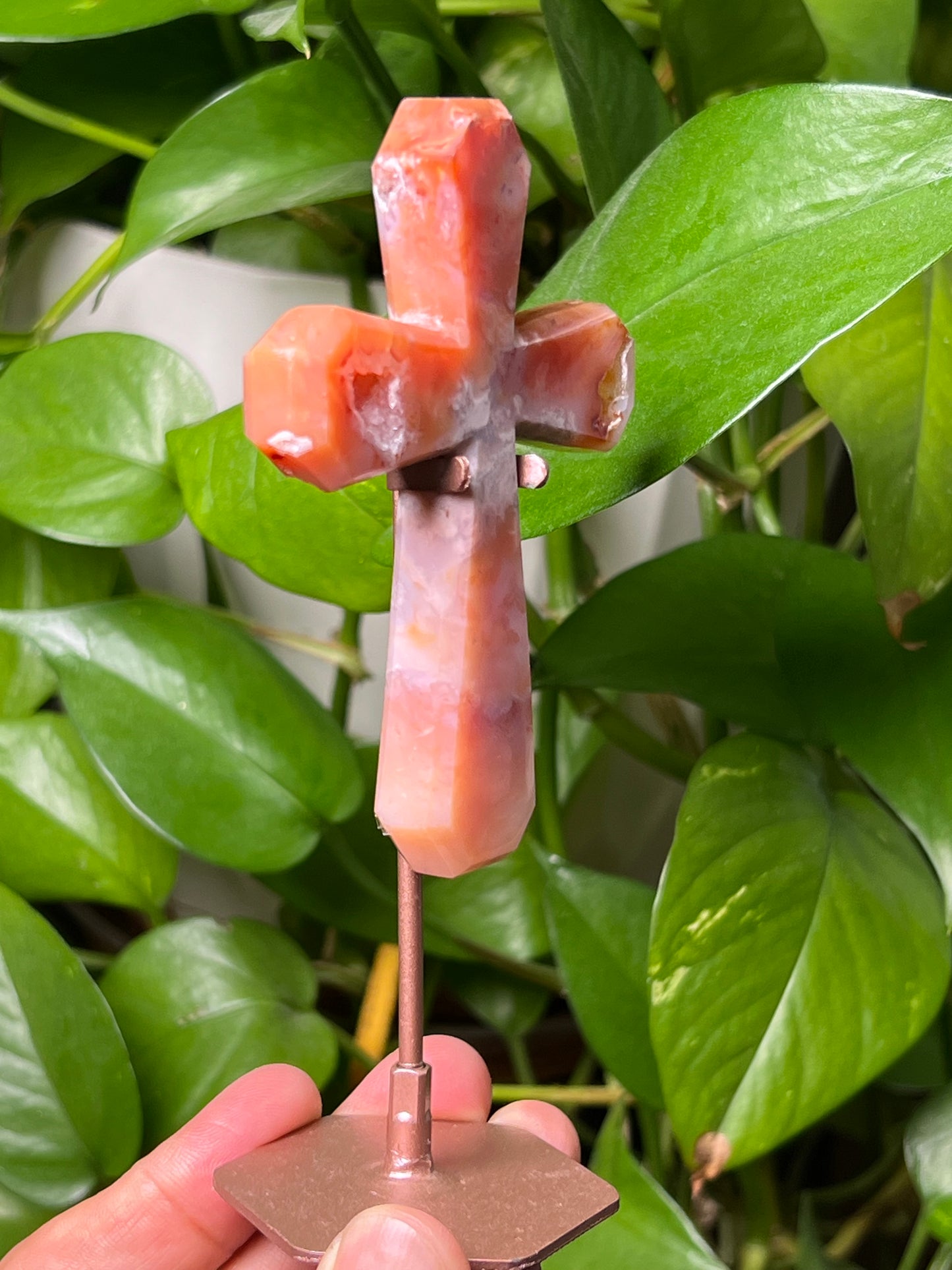 Pink Carnelian Cross