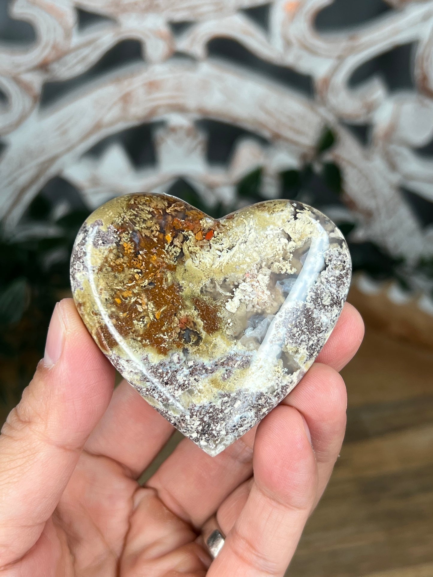 Scenic Moss Agate Heart
