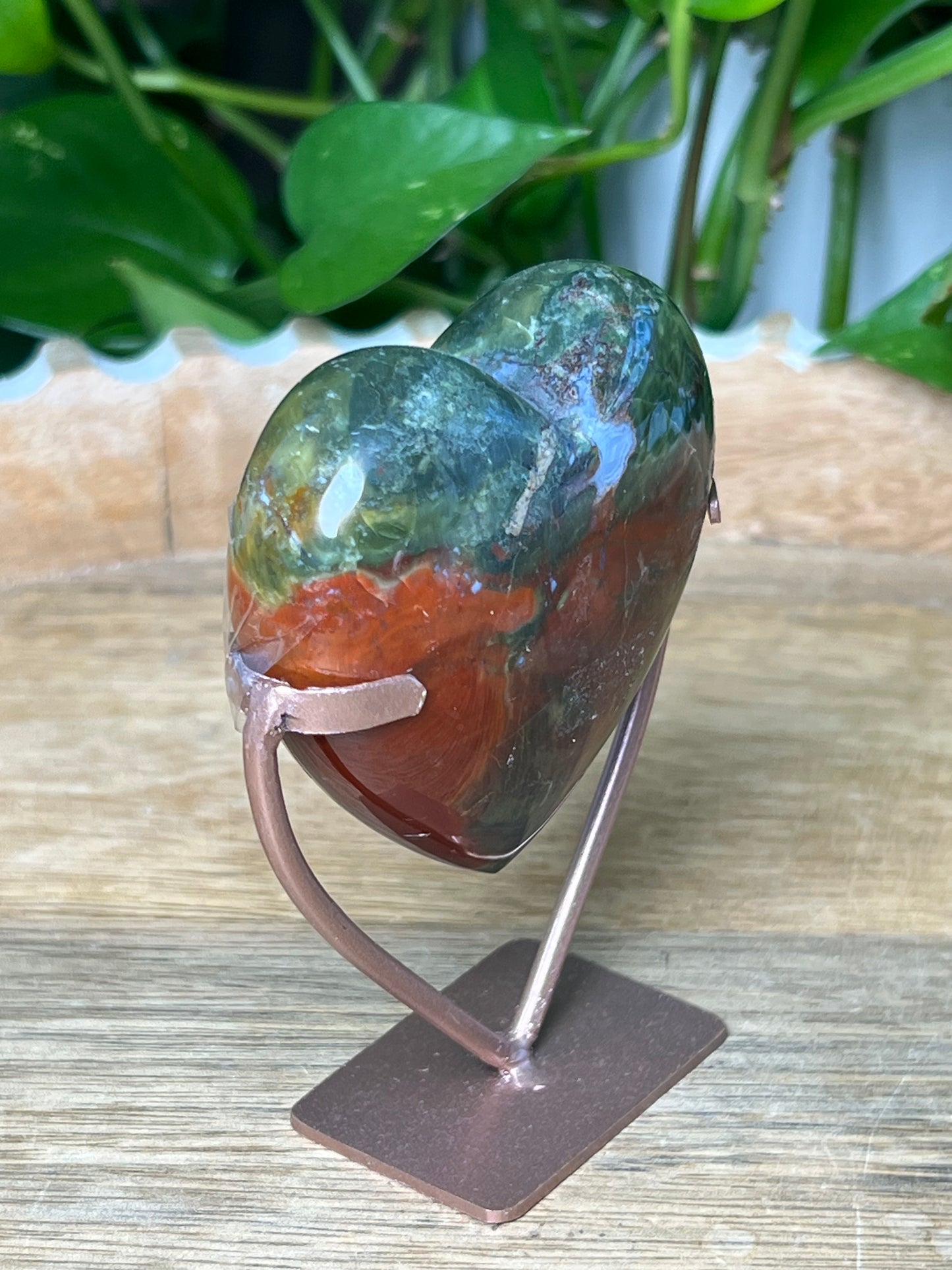 Mossy Jasper Heart
