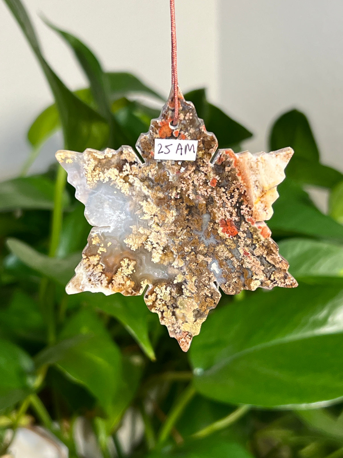 Scenic Moss Agate Snowflake Ornaments