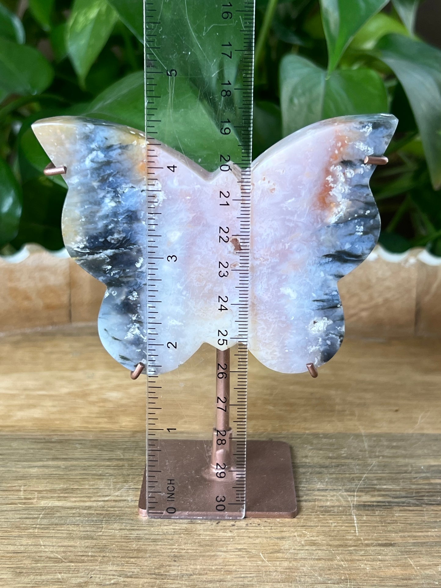 Rainbow Plume Agate Butterfly