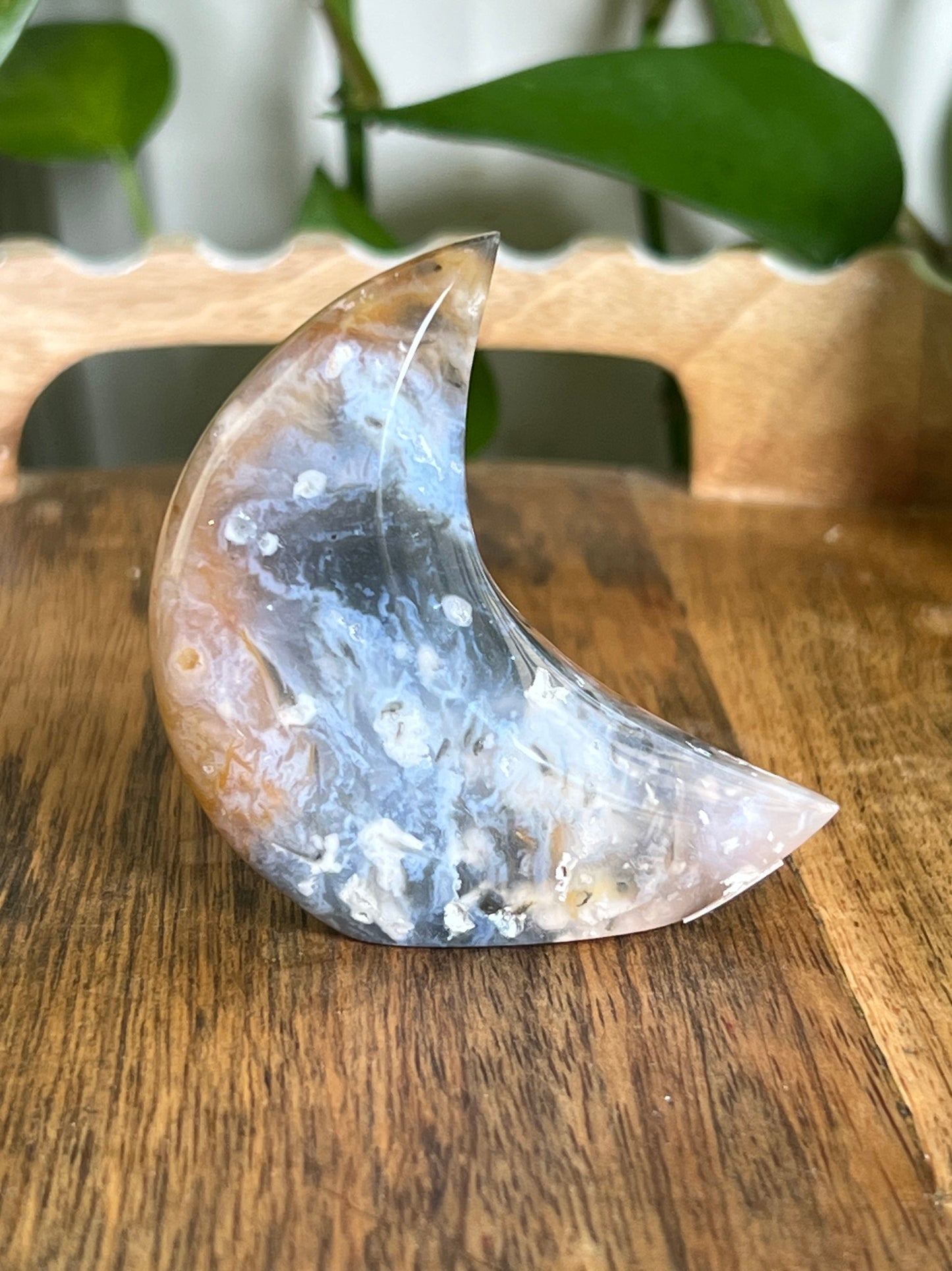 Rainbow Plume Agate Moon B