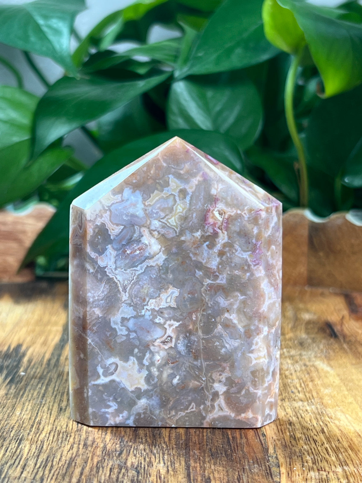 Sumatra Plume Agate Flat Tower: A