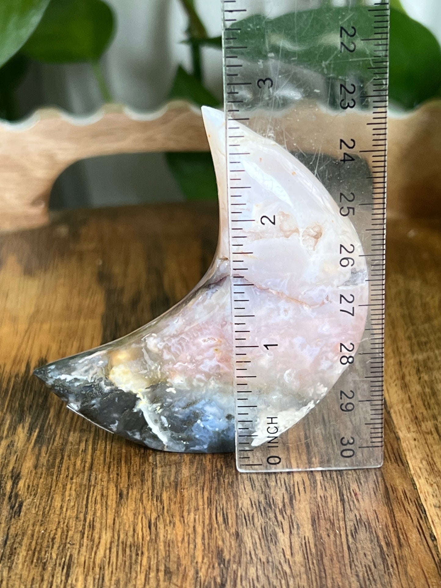 Rainbow Plume Agate Moon E
