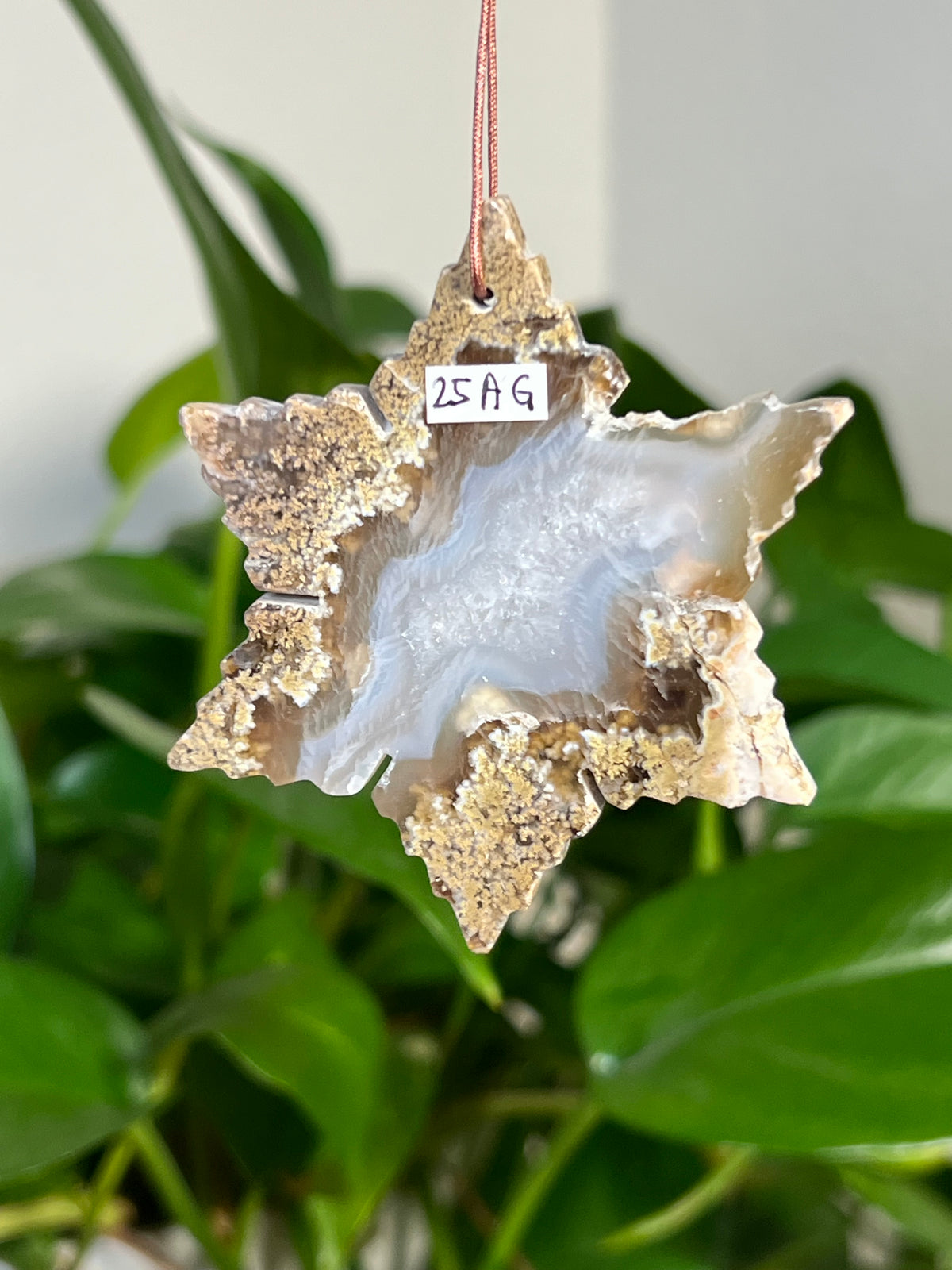 Scenic Moss Agate Snowflake Ornaments