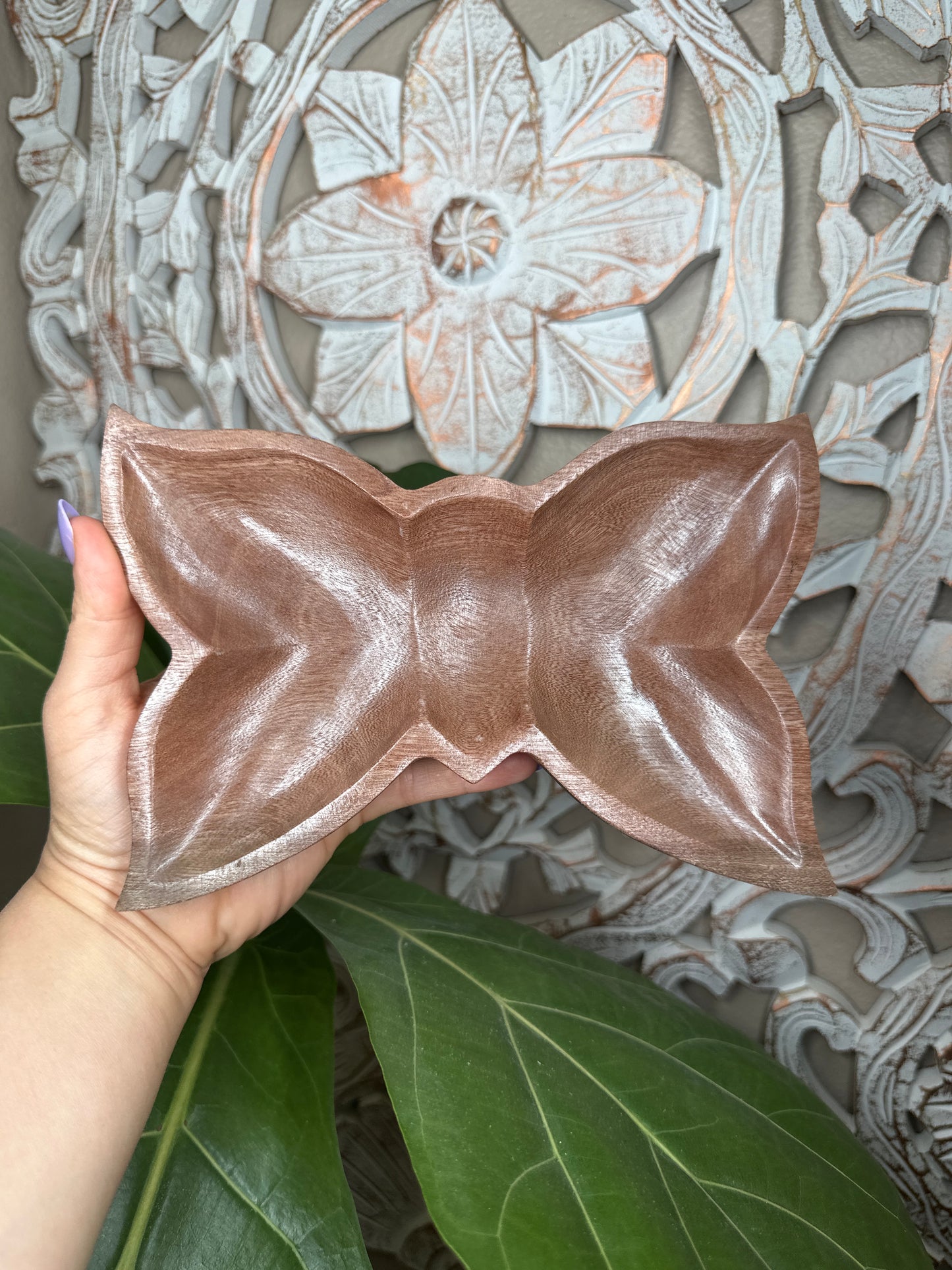 Wooden Butterfly Dish