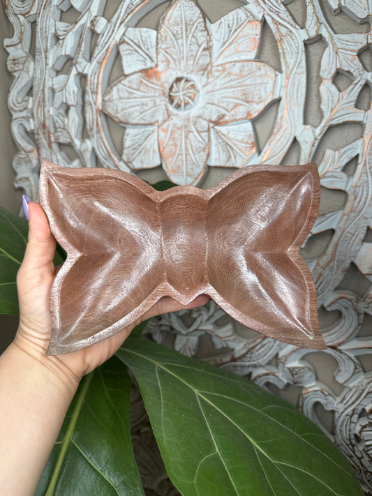 Wooden Butterfly Dish