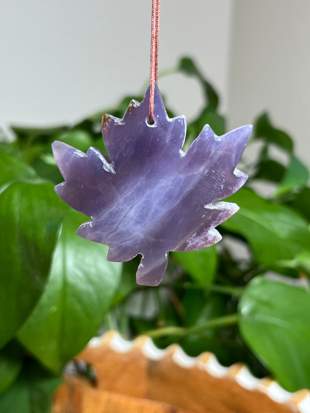 Purple Chalcedony Leaf Ornaments