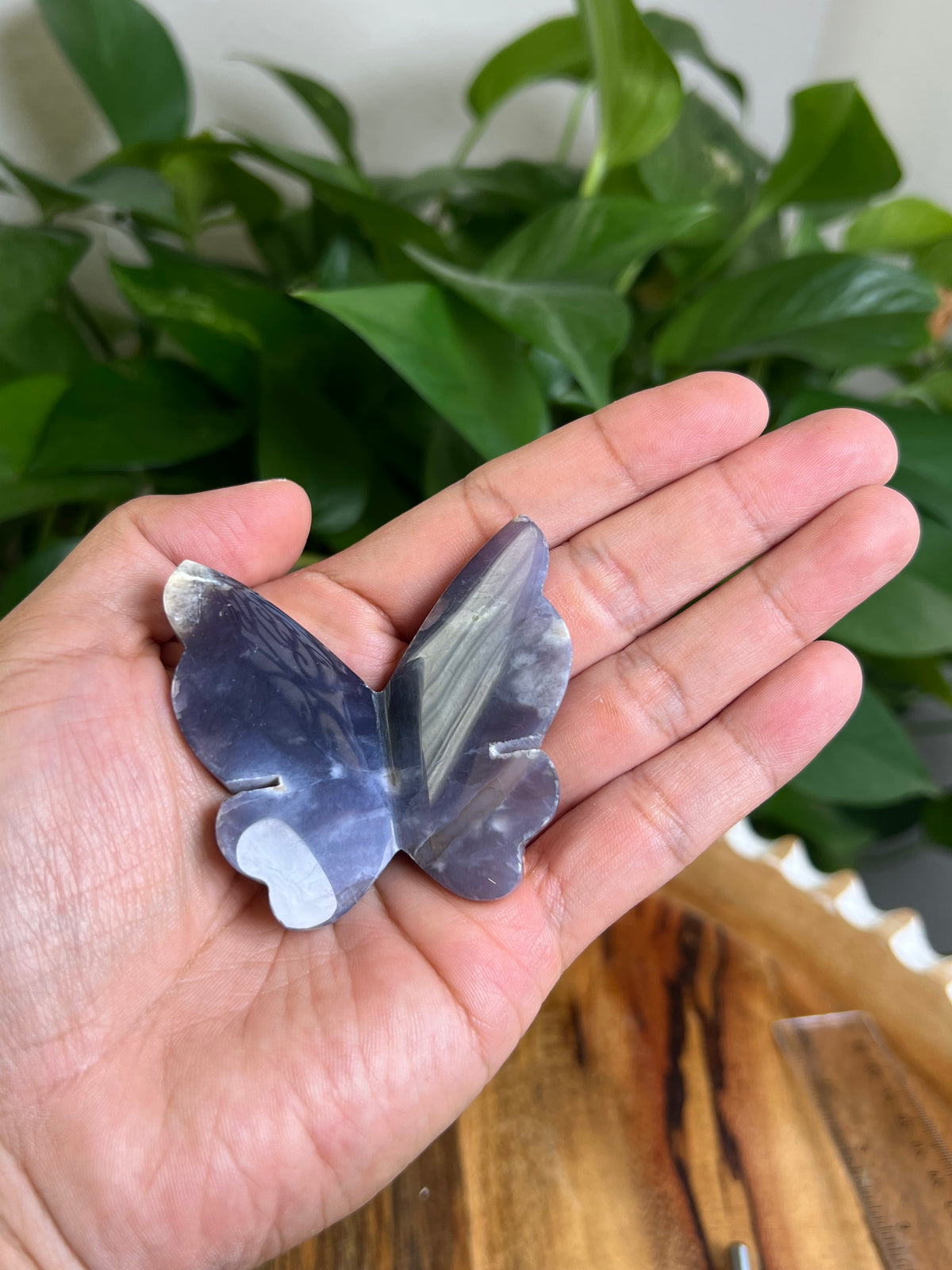 Purple Chalcedony 3D Butterfly: CA