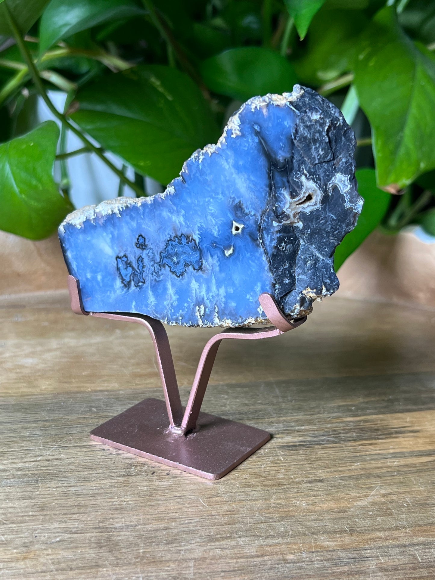 Blue Plume Agate Slab