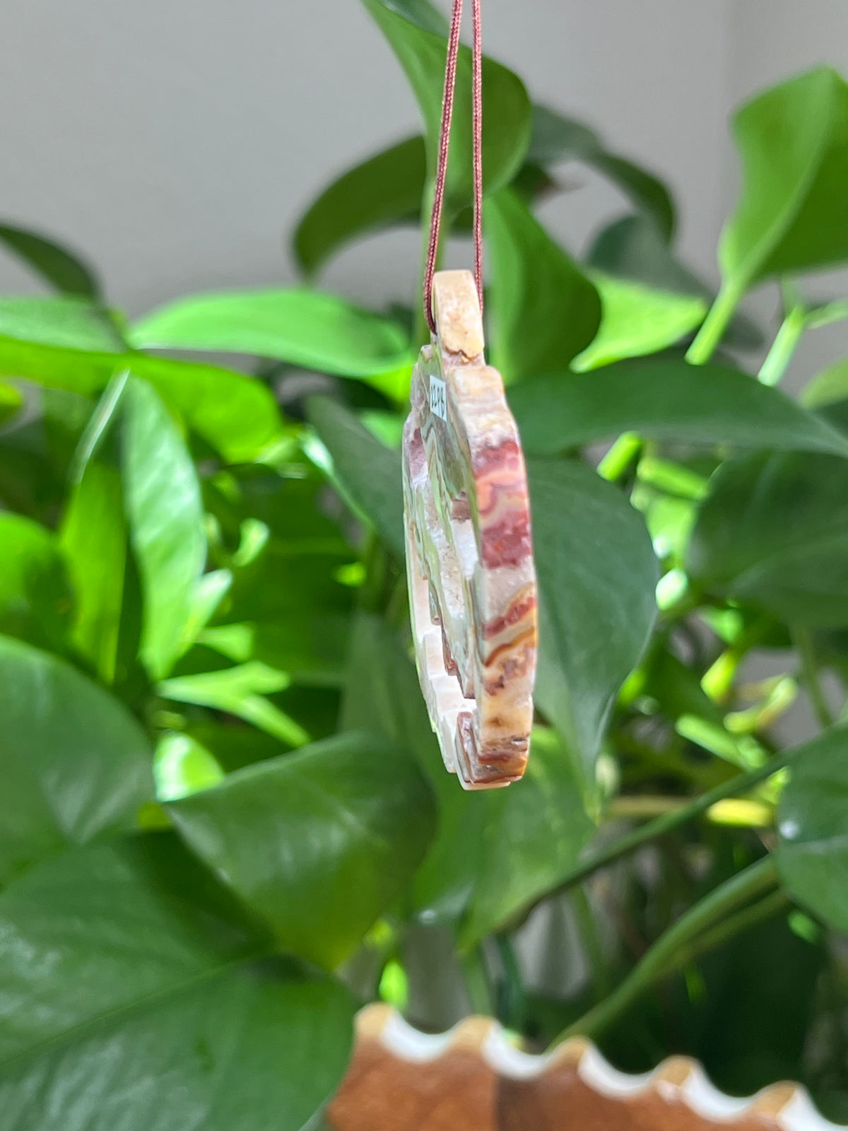 Crazy Lace Agate Ornament Pumpkin:  PB