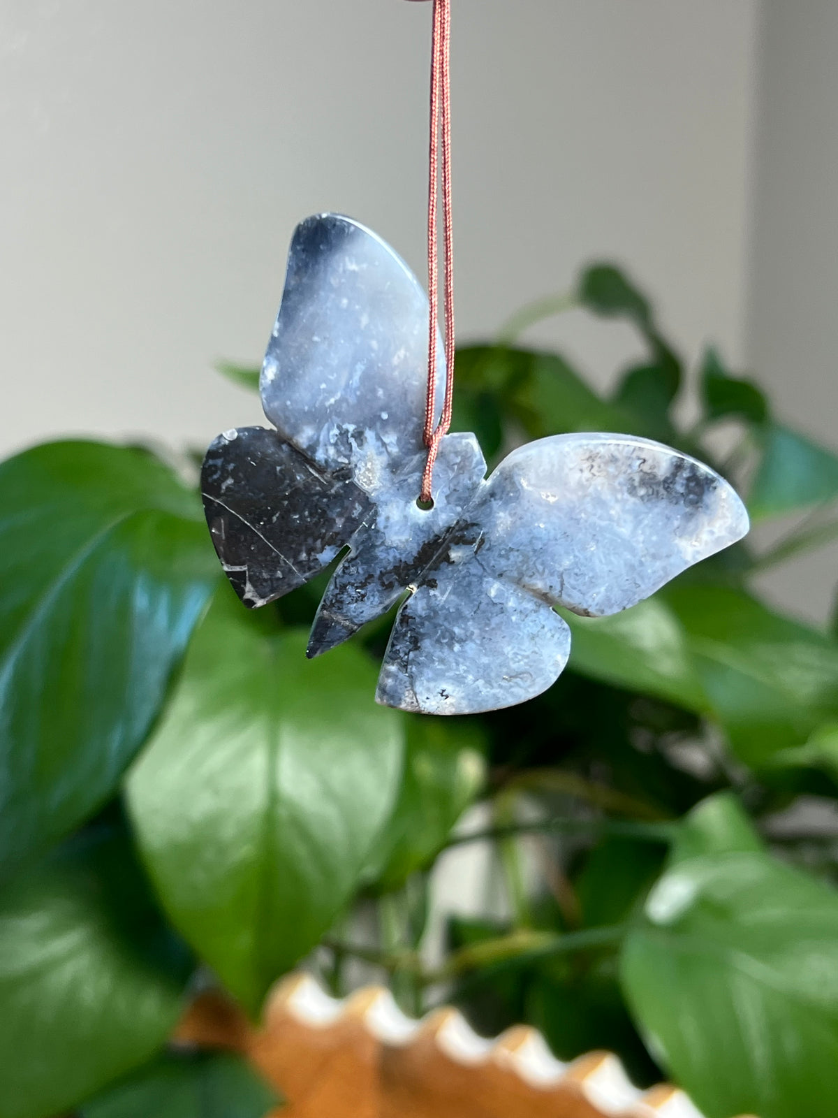 Blue Plume Agate Butterfly Ornaments