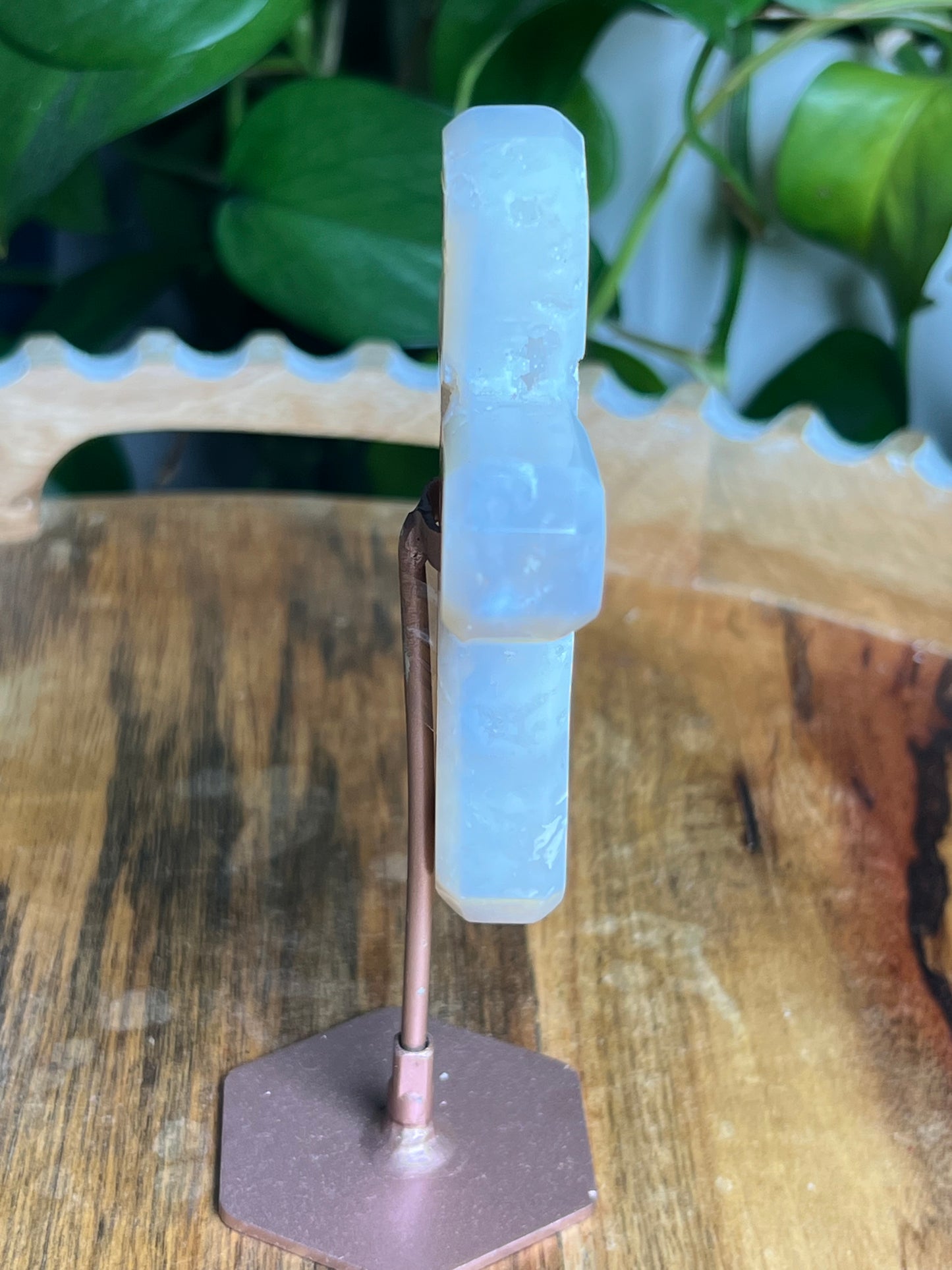 White Plume Agate Cross