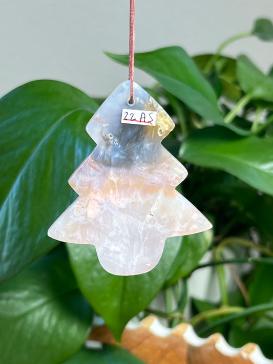 Rainbow Plume Agate Tree Ornaments
