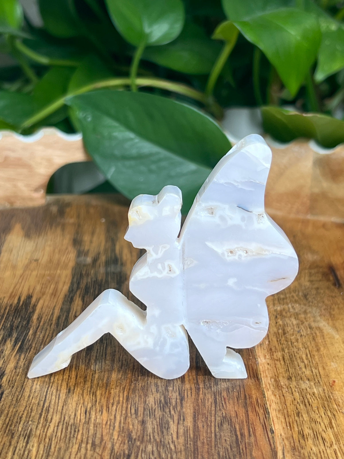 White Plume Agate Pixie Fairy: DE