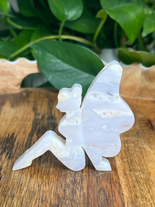 White Plume Agate Pixie Fairy: DE