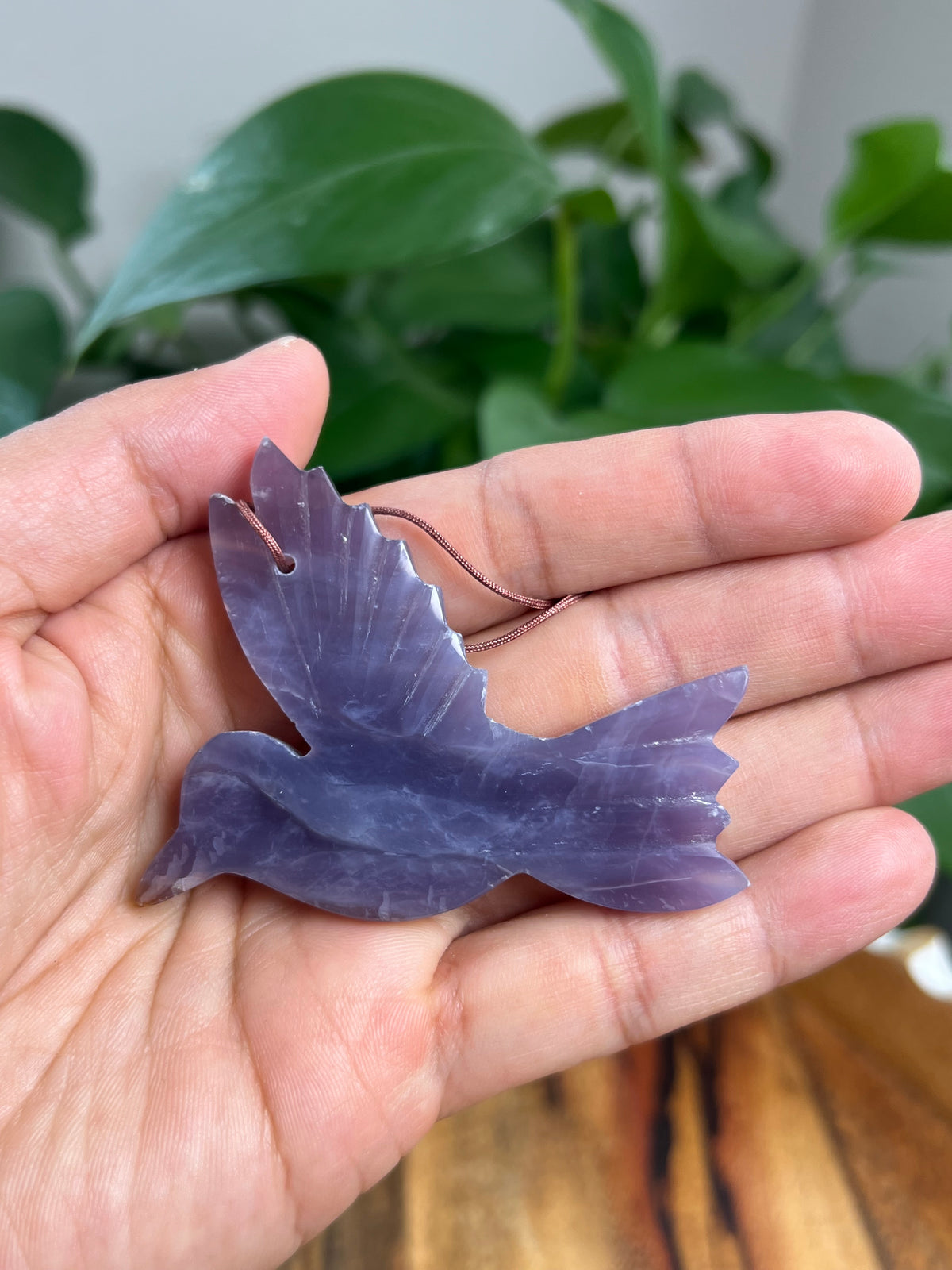 Purple Chalcedony Ornament Hummingbird: C