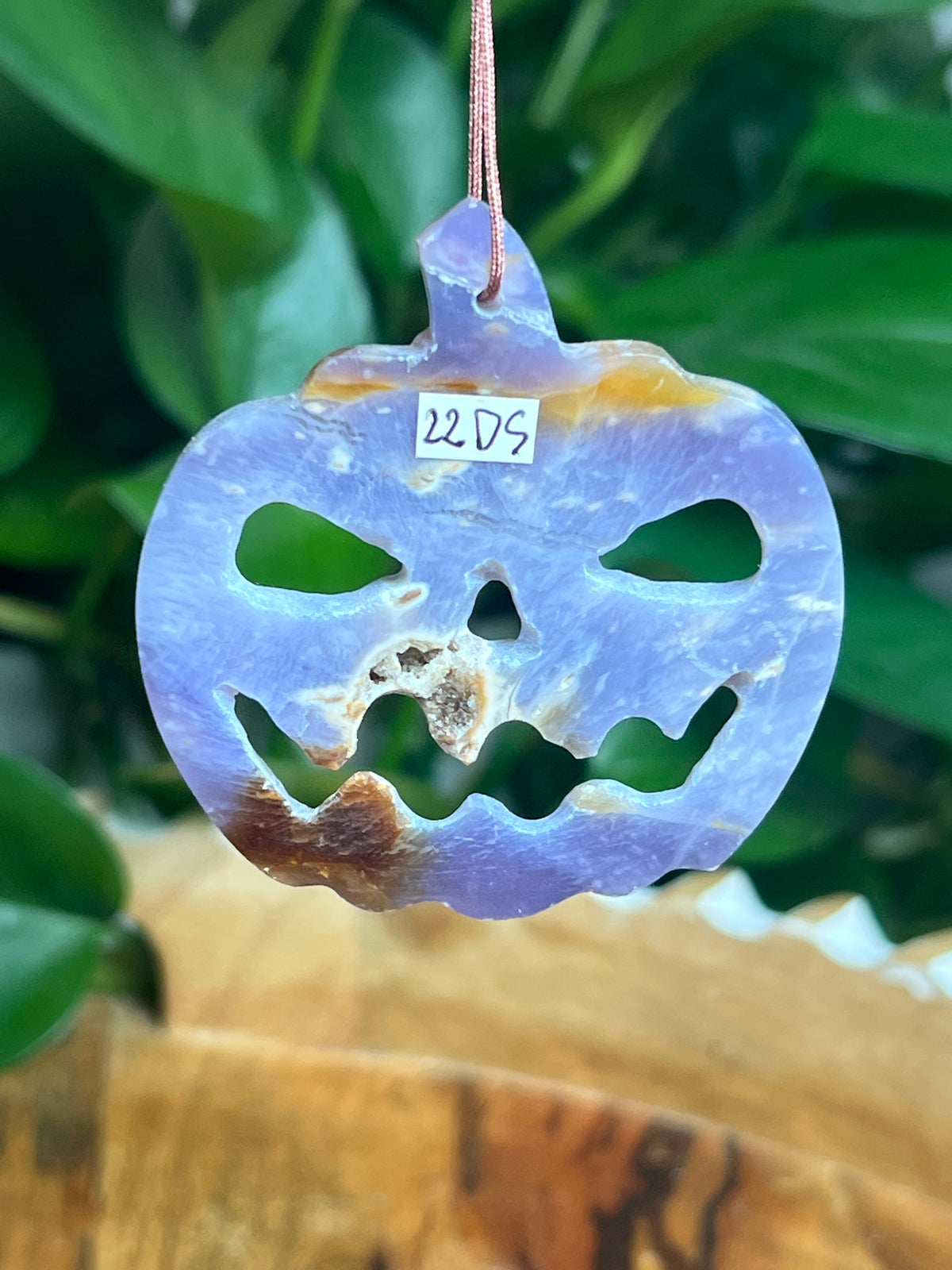 Purple Chalcedony Ornament Pumpkin: DS