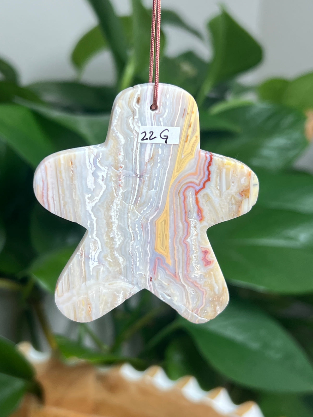 Crazy Lace Agate Ornament Gingerbread: G