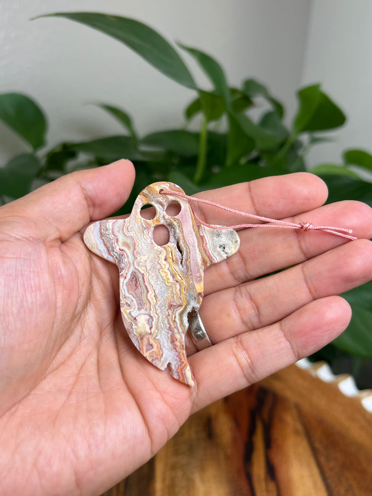 Crazy Lace Agate Ornament Ghost: Bi
