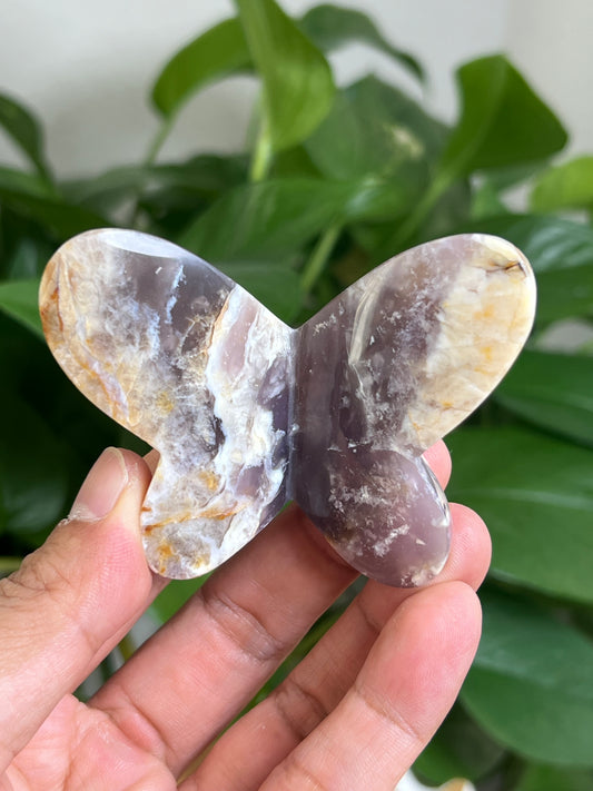 Purple Chalcedony 3D Butterfly: Y
