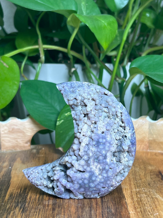 Grape Agate Self-Standing Moon: GB