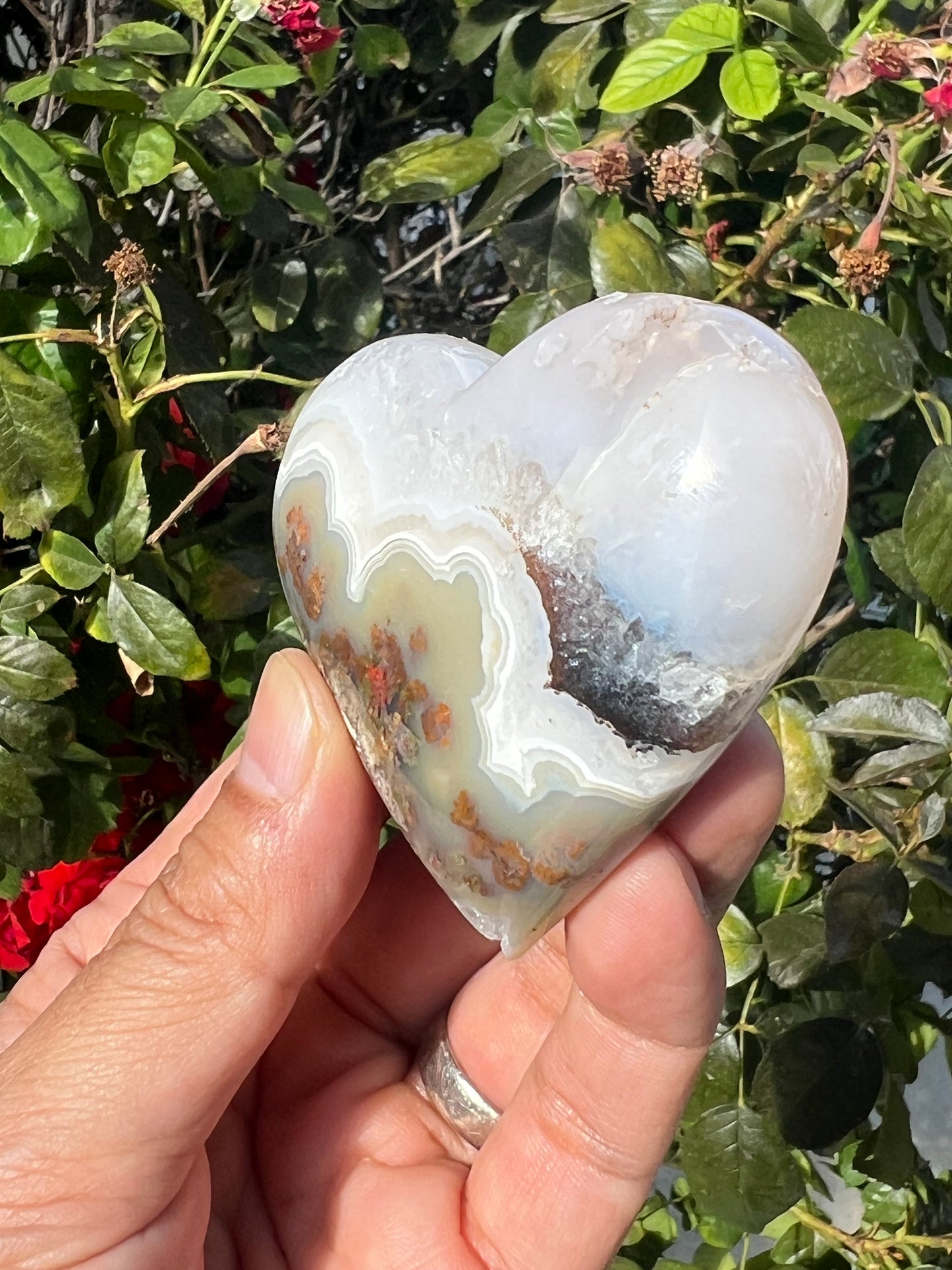 Scenic Moss Agate Heart K