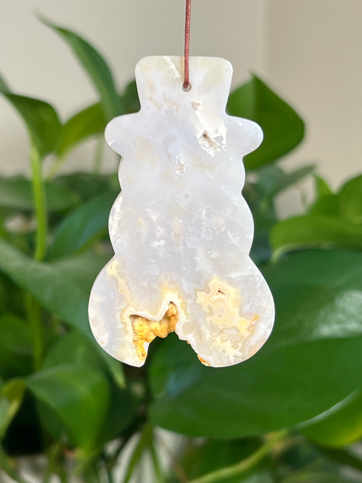 Winter Plume Agate Snowman Ornaments