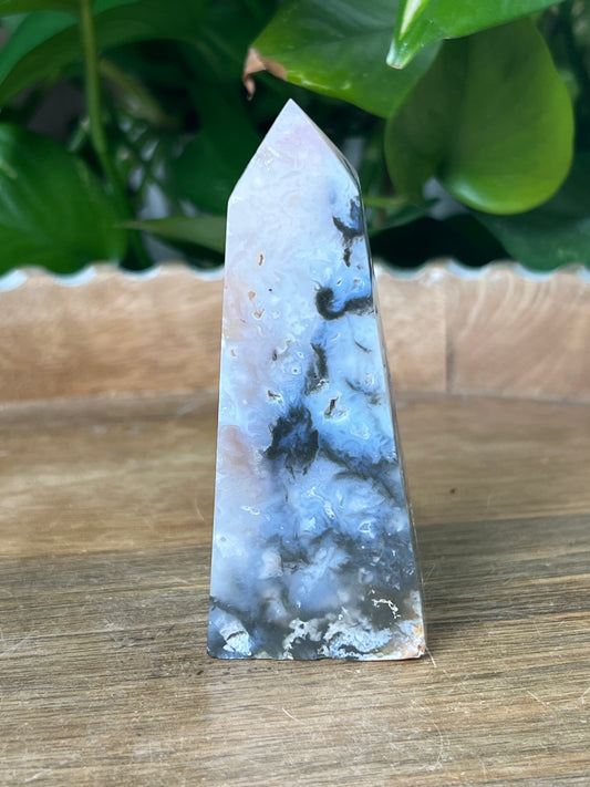 Rainbow Plume Agate Tower