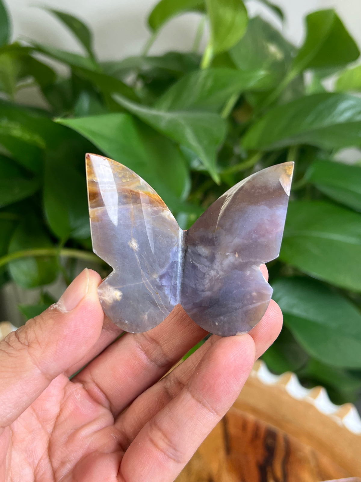 Purple Chalcedony 3D Butterfly: HZ